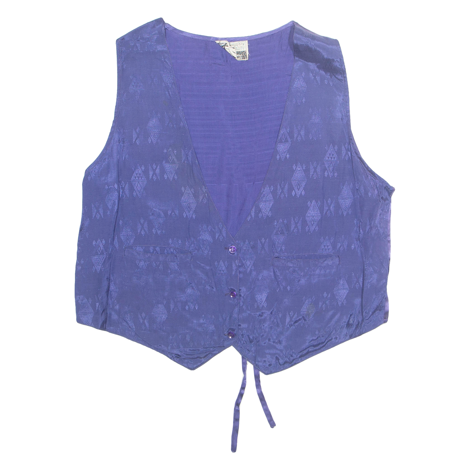 HAPPY PARTY Womens Waistcoat Purple V-Neck Sleeveless XL Refurbished - N/A refurbished available on Cerqular