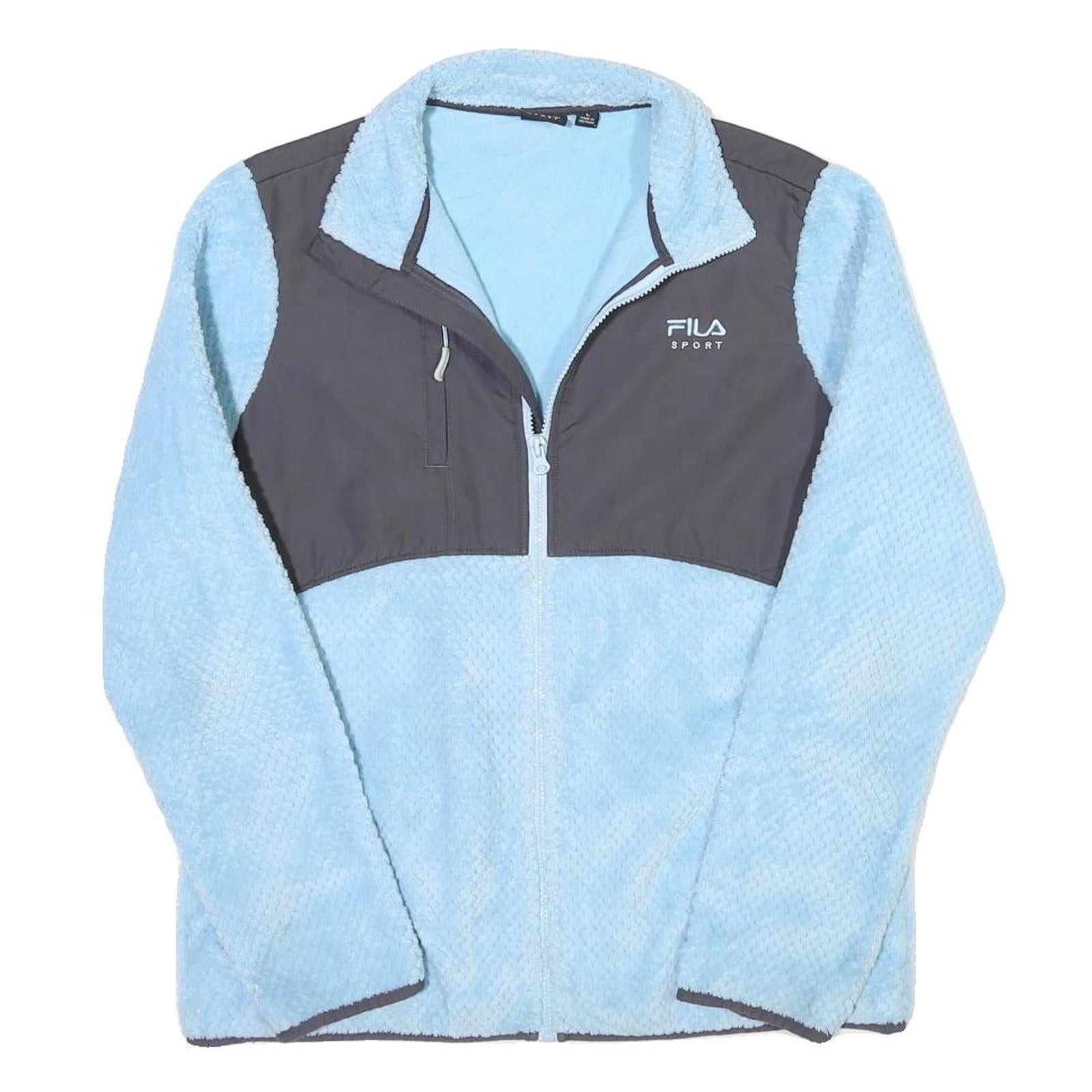 FILA Womens Blue & Grey Sport Zip Jacket L Polyester Blend Fleece Casual Refurbished - N/A refurbished available on Cerqular