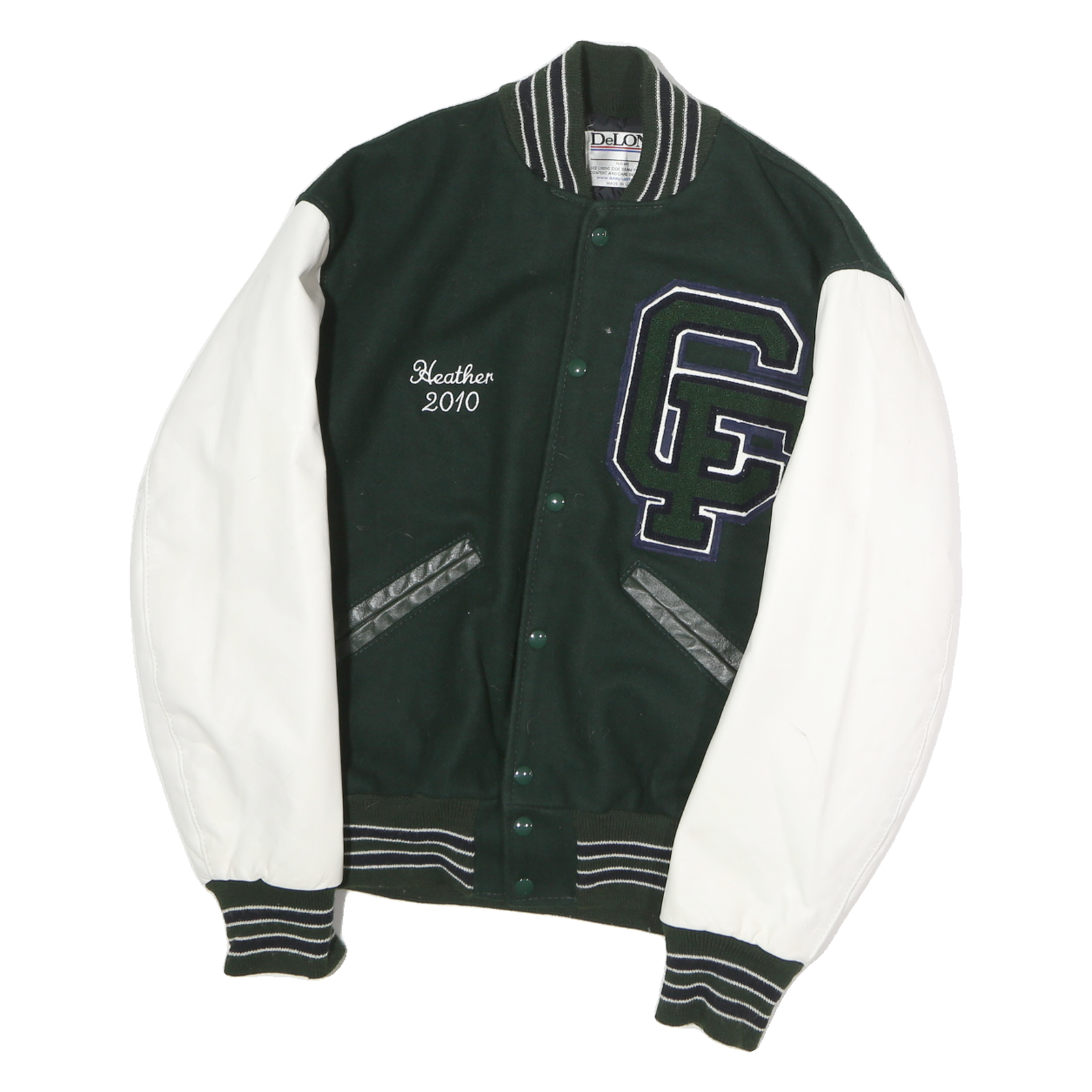 Buy DELONG Mens Green & White Varsity Jacket S Polyester Blend Button Front Refurbished - $75.39 DELONG Mens Green & White Varsity Jacket S Polyester Blend Button Front Refurbished - N/A refurbished available on Cerqular