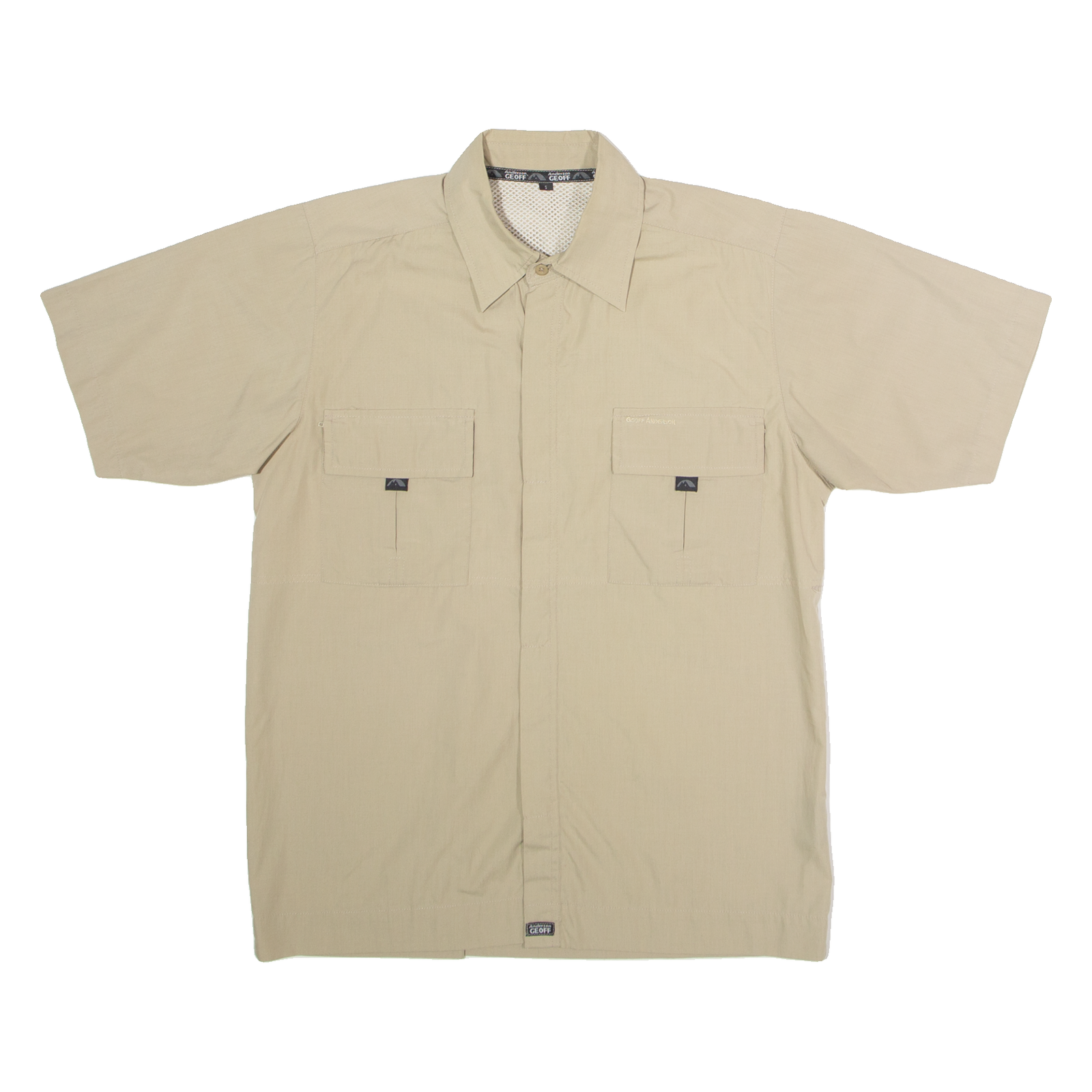 GEOFF ANDERSON Mens Plain Shirt Beige S Refurbished - N/A refurbished available on Cerqular