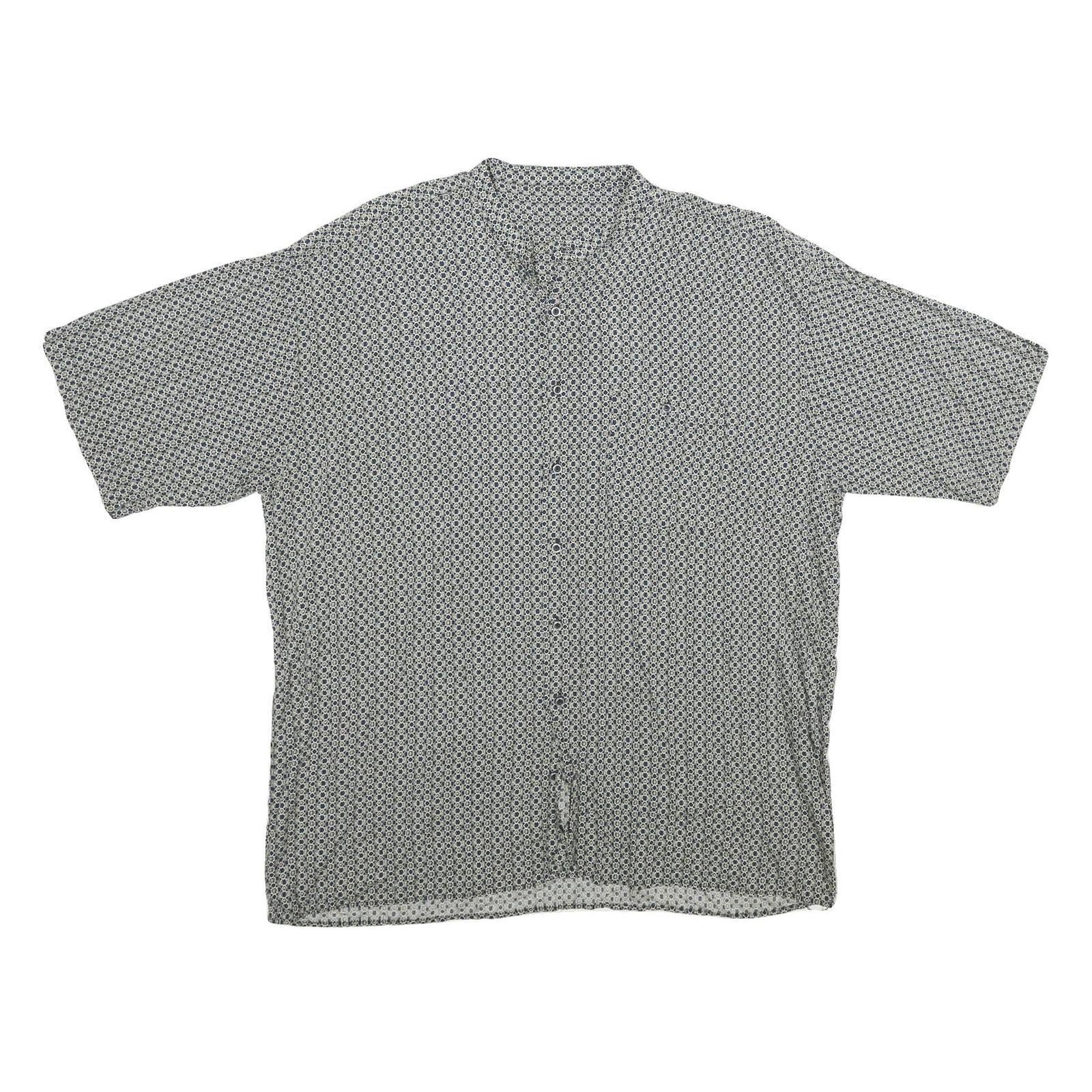 Mens Black & White Patterned Viscose Shirt 2XL Lightweight Button Up Summer Wear Refurbished - N/A refurbished available on Cerqular