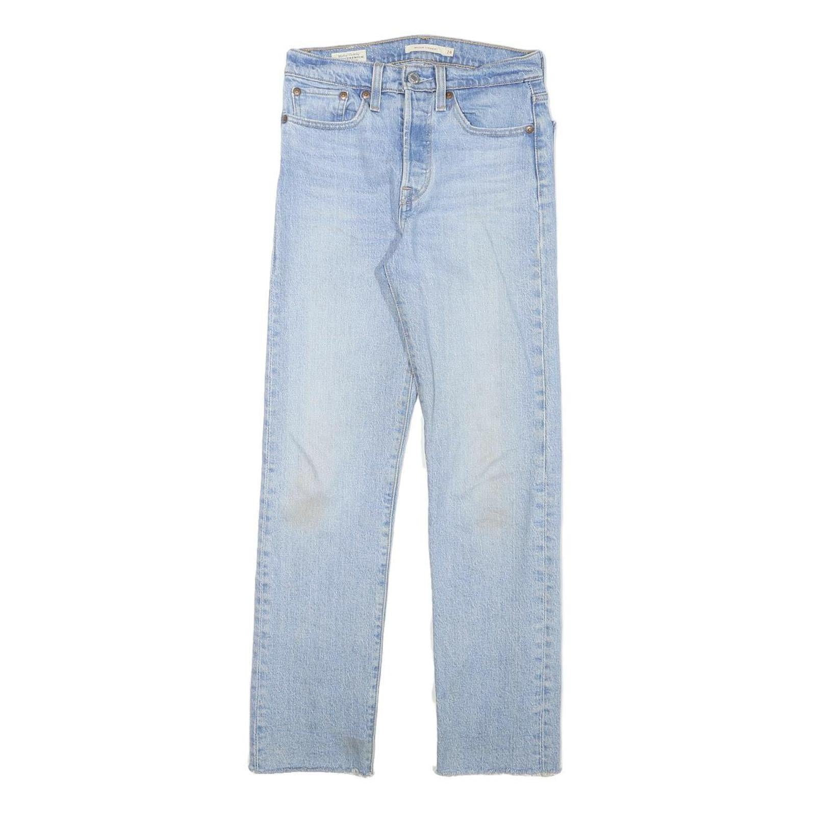 LEVI'S Womens Jeans Blue Regular Straight Denim Light W24 L26 Classic Cotton Refurbished - N/A refurbished available on Cerqular