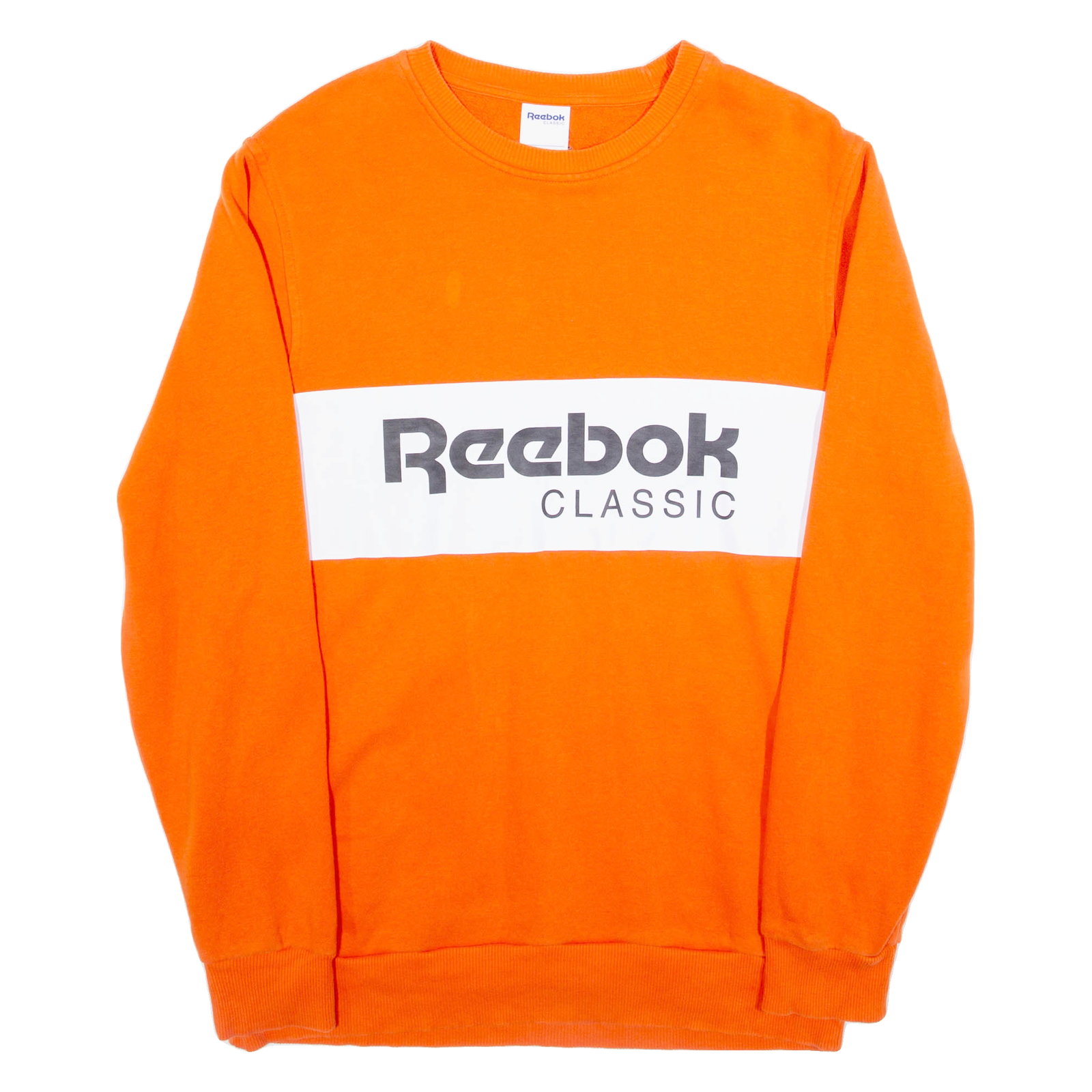REEBOK Oversized Mens Sweatshirt Orange Crew Neck XS Refurbished - N/A refurbished available on Cerqular
