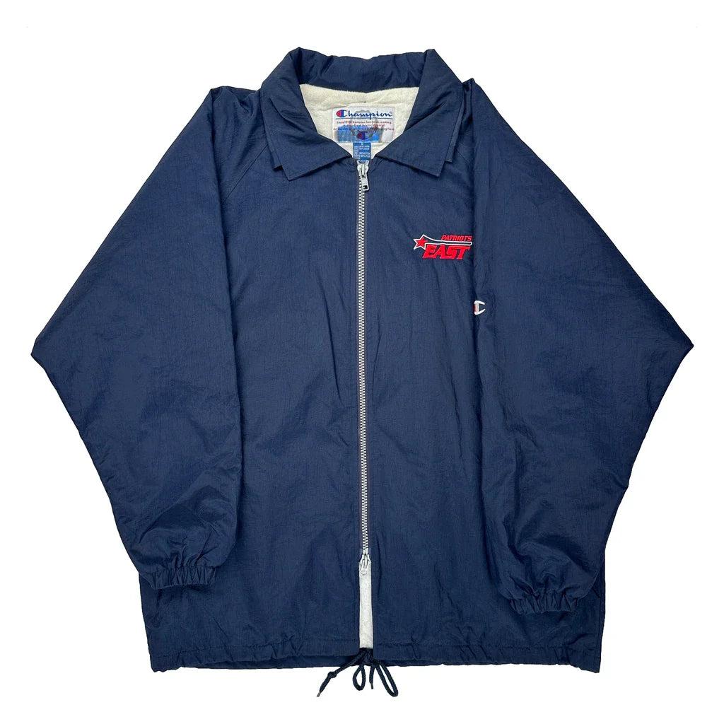 Patriots Champion Nfl Jacket - Medium Navy Nylon Refurbished - Thrifted (note: this is a term often used to describe second- refurbished available on Cerqular