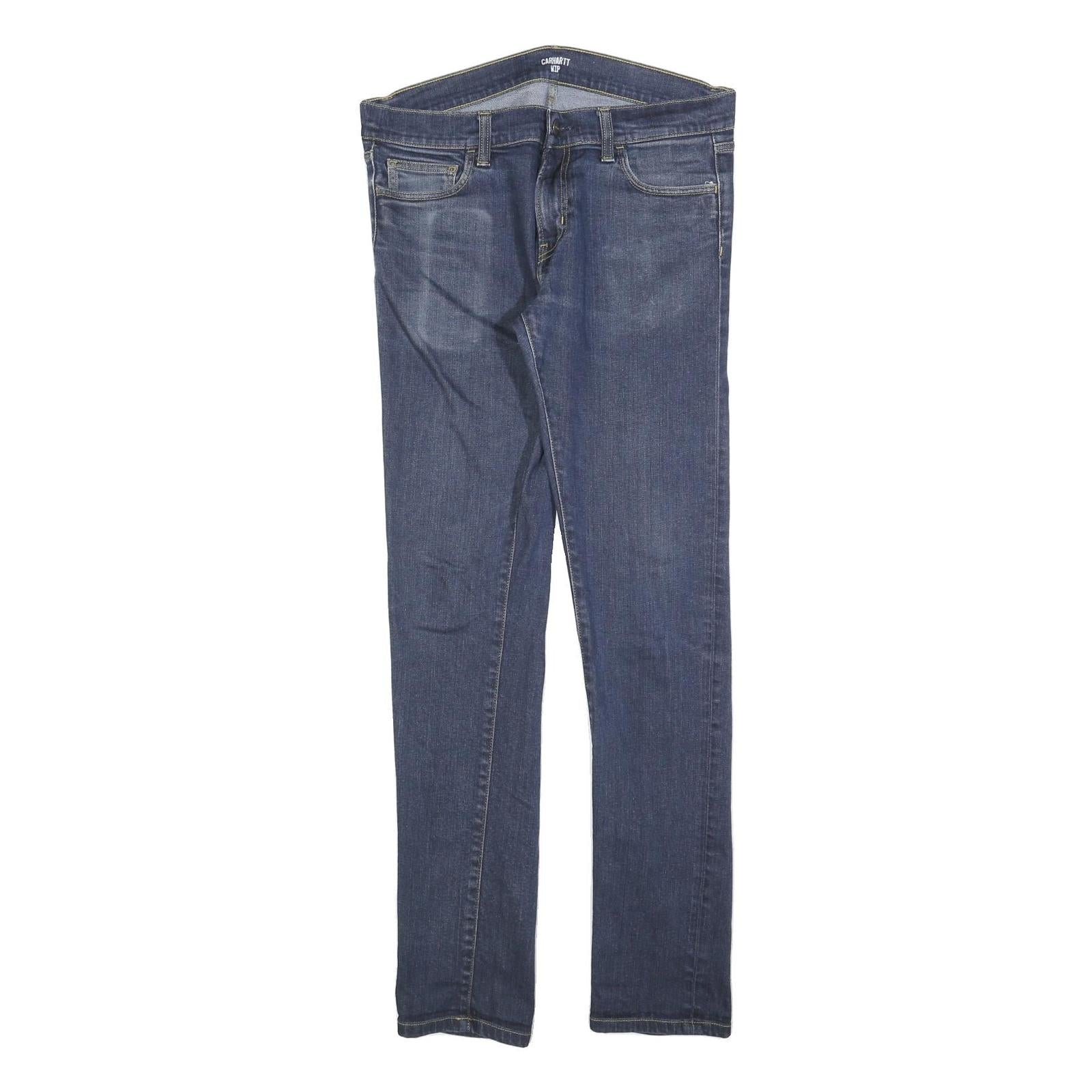 CARHARTT Mens Slim Blue Denim Jeans W32 L34 Zip Cotton Blend Stylish Comfort Refurbished - N/A refurbished available on Cerqular