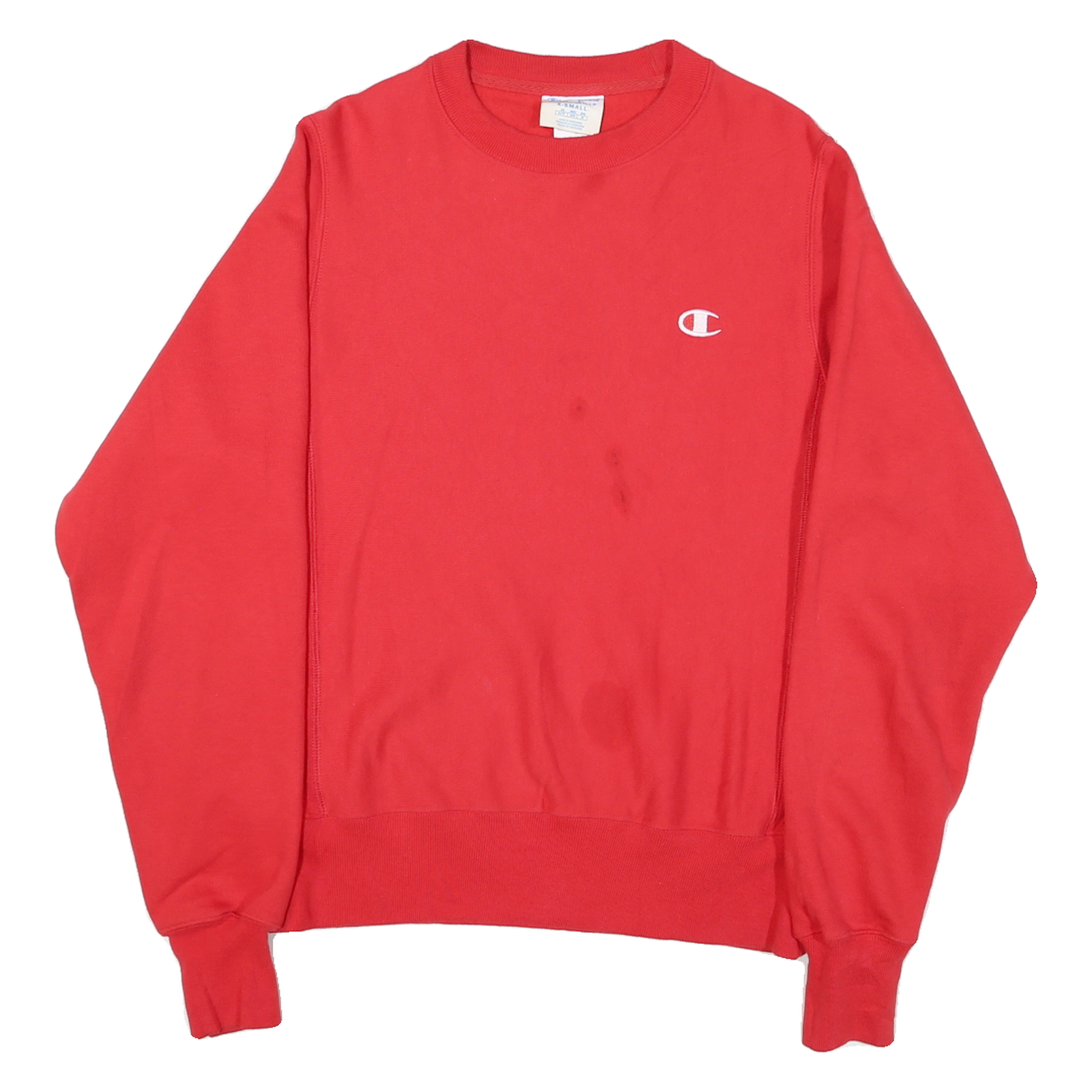 CHAMPION Mens Red Crew Neck XS Sweatshirt Cotton Blend Logo Embroidered Refurbished - N/A refurbished available on Cerqular