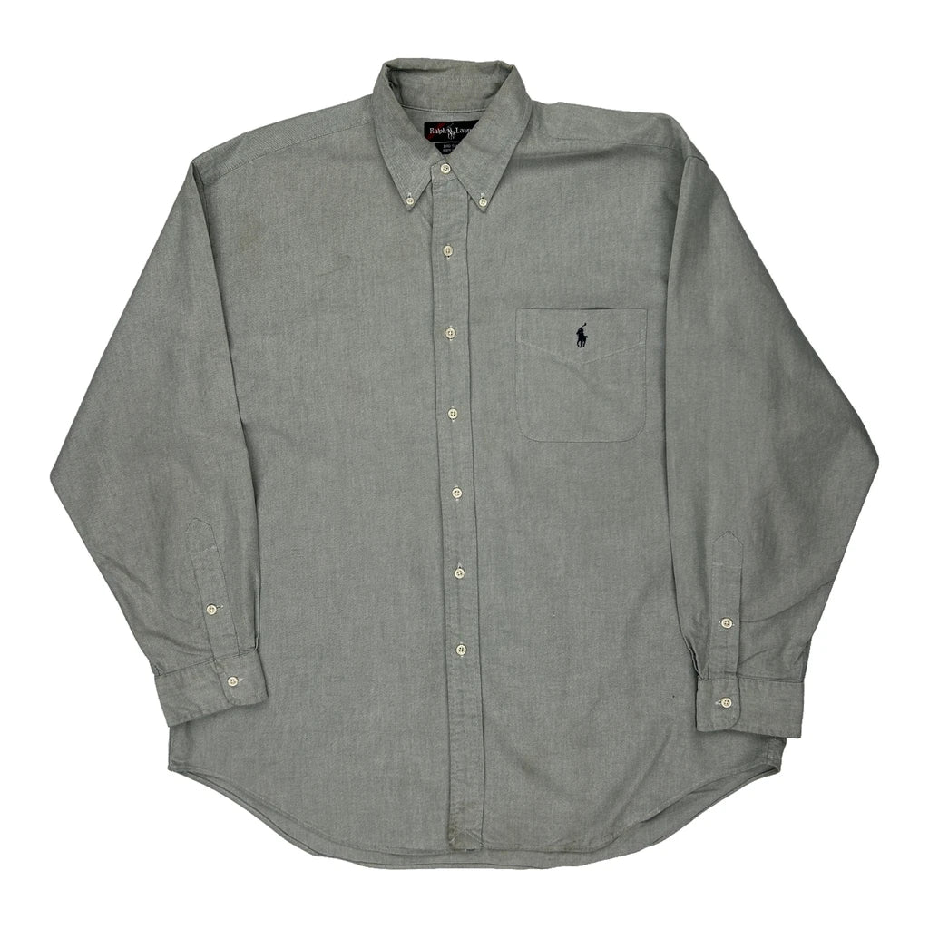 Buy Ralph Lauren Shirt - Large Grey Cotton Refurbished - $38.85 Ralph Lauren Shirt - Large Grey Cotton Refurbished - Thrifted (note: this is a term often used to describe second- refurbished available on Cerqular