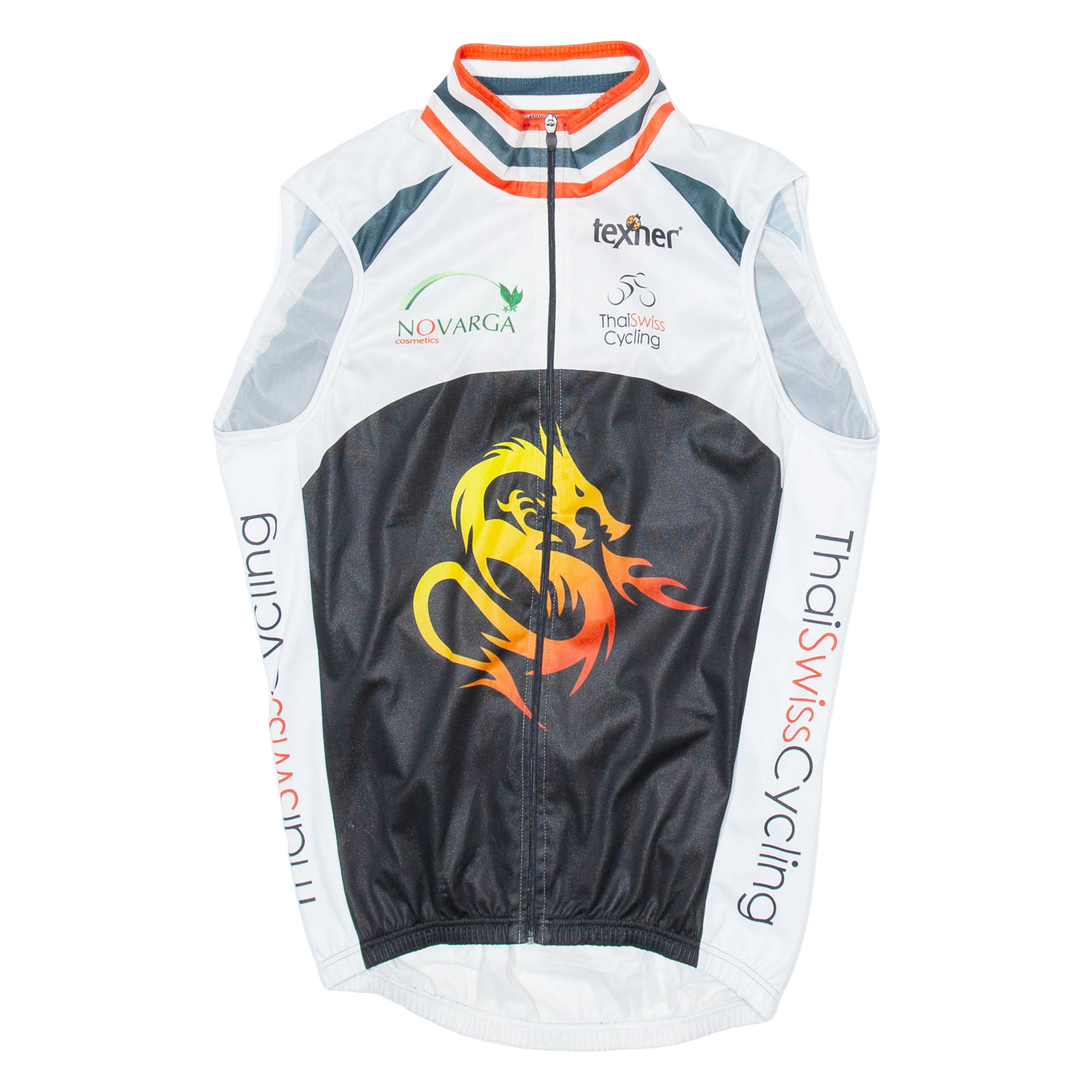 TEXNER Full Zip Cycling Mens Jersey White Sleeveless L Refurbished - N/A refurbished available on Cerqular