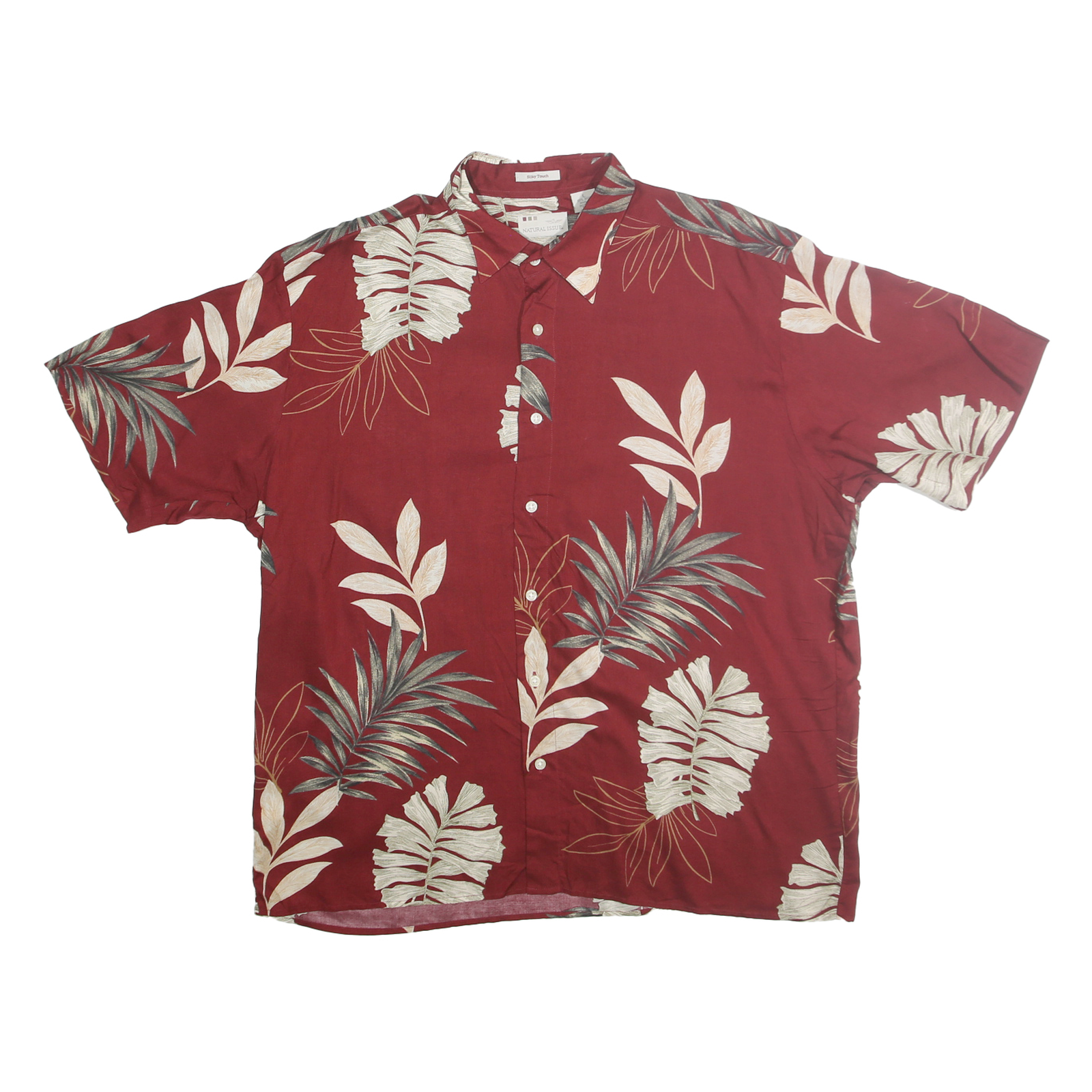 NATURAL ISSUE Mens Red Rayon Floral Print Shirt L Casual Tropical Summer Refurbished - N/A refurbished available on Cerqular