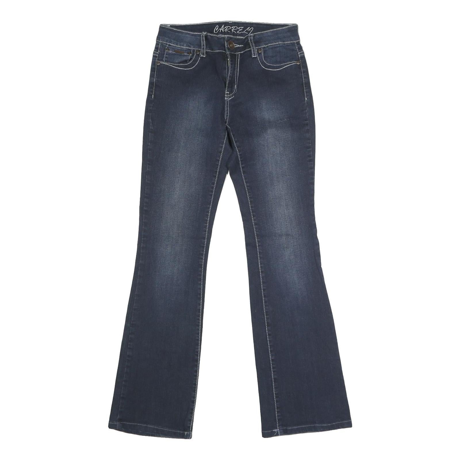 Womens Regular Blue Denim Rinse Button Jeans W27 L30 Stylish Pocket Detail Refurbished - N/A refurbished available on Cerqular