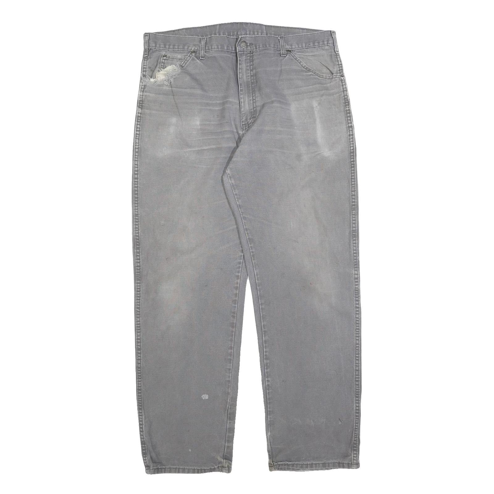 DICKIES Mens Relaxed Grey Denim W38 L32 Workwear Jeans Zip Closure Refurbished - N/A refurbished available on Cerqular