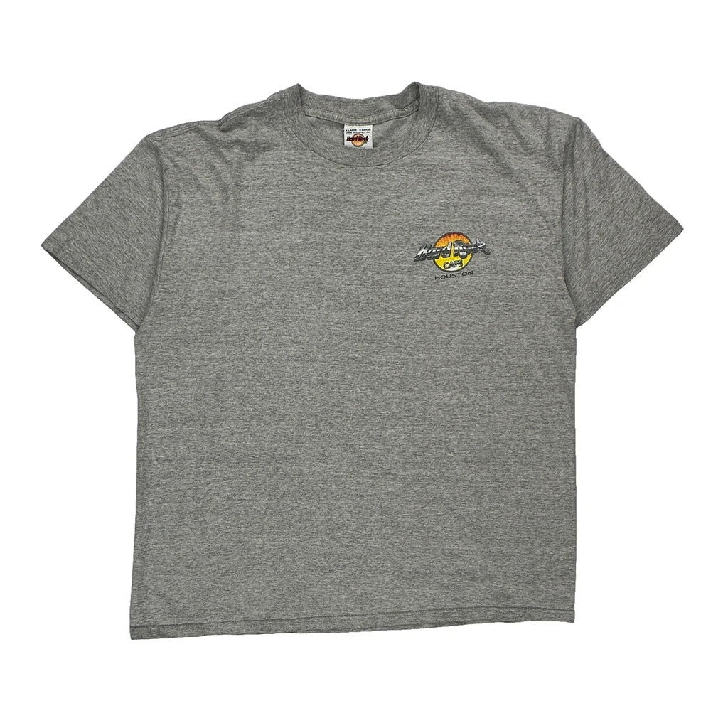 Hard Rock Cafe Graphic T-Shirt - XL Grey Cotton Refurbished - Thrifted (note: this is a term often used to describe second- refurbished available on Cerqular