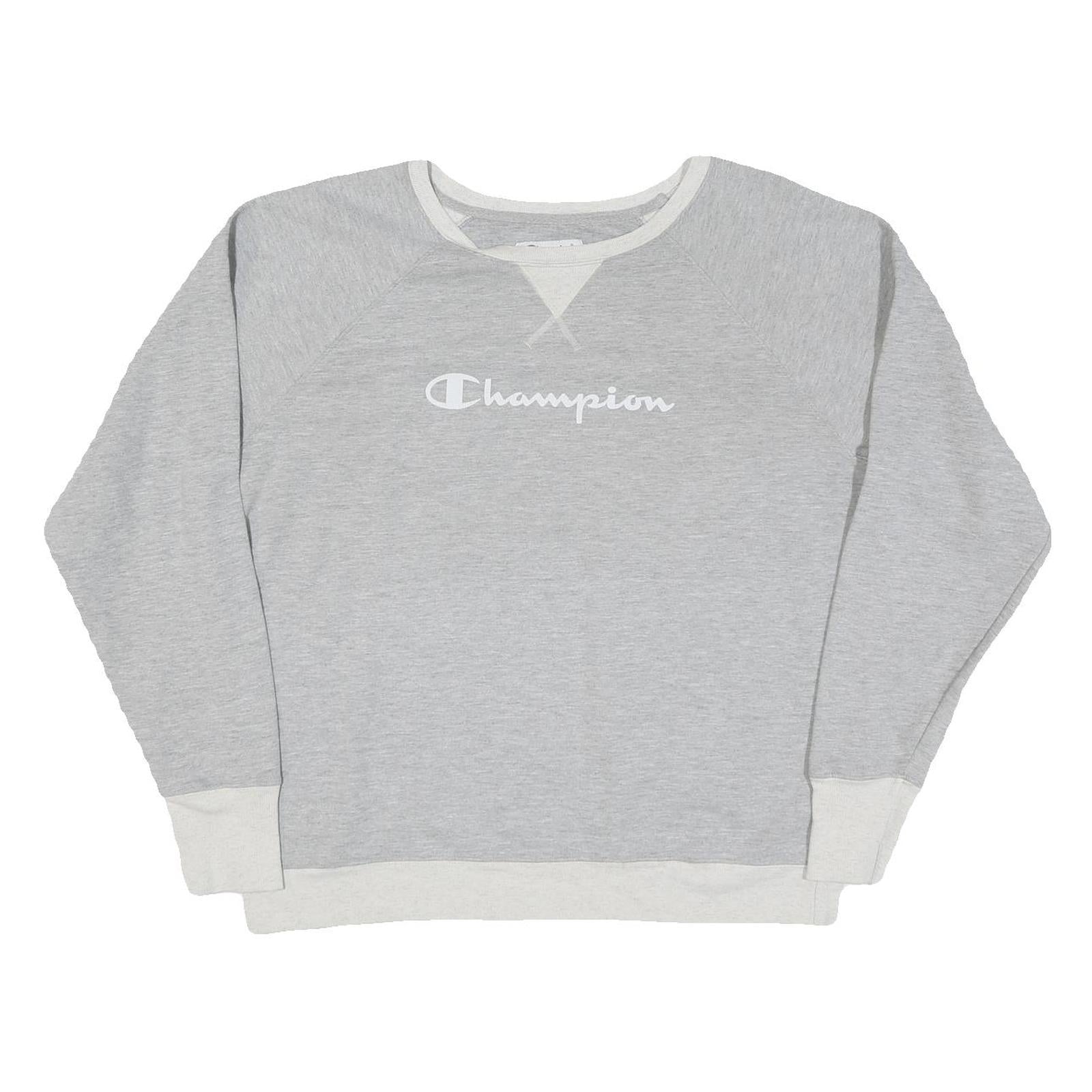 CHAMPION Mens Grey Crew Neck XL Cotton Blend Pullover Sweatshirt Refurbished - N/A refurbished available on Cerqular
