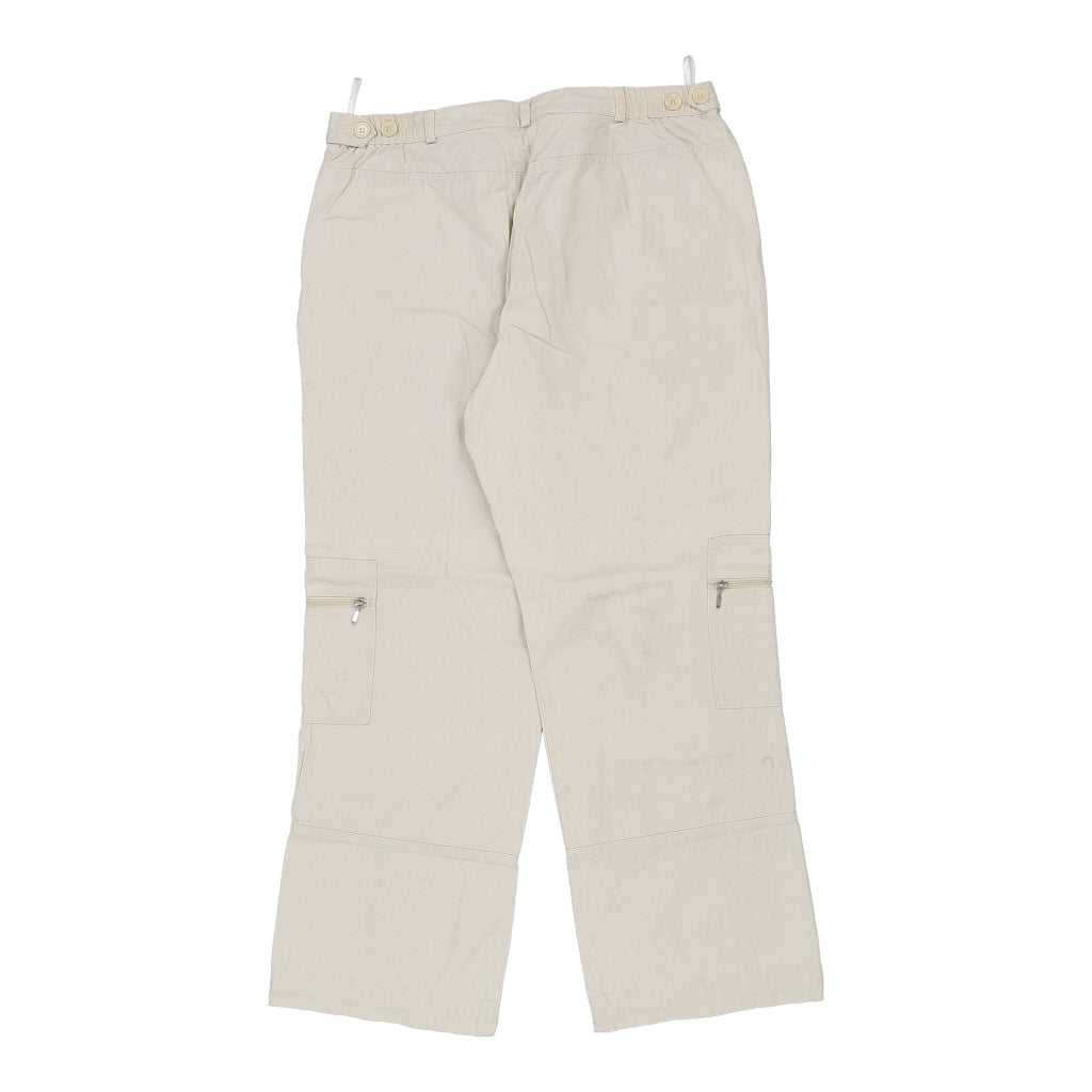 Unbranded Trousers - Large Cream Cotton Refurbished - Thrifted (note: this is a term often used to describe second- refurbished available on Cerqular