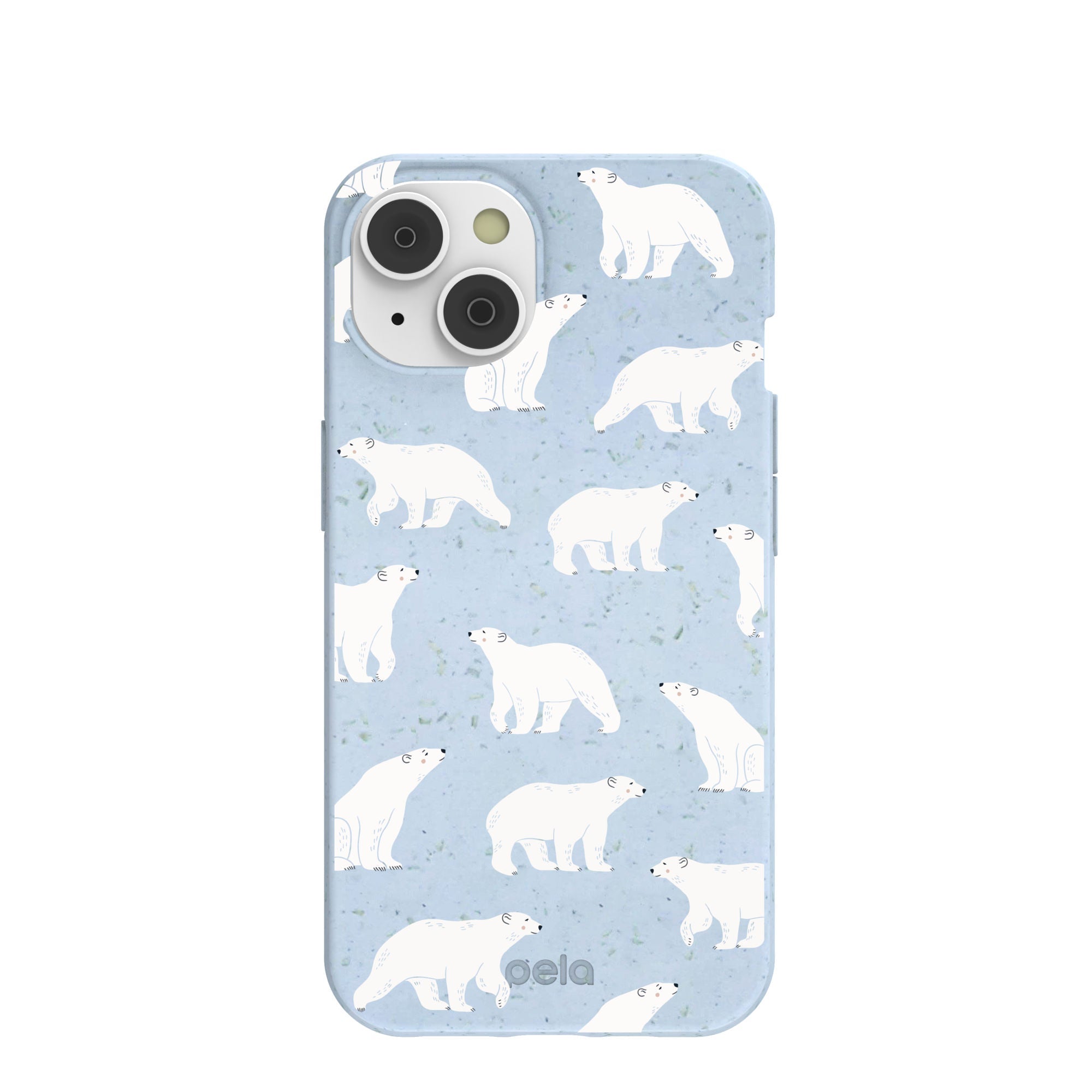 Powder Blue Ice Bears iPhone 14/16e Case Refurbished - Pela Case refurbished available on Cerqular