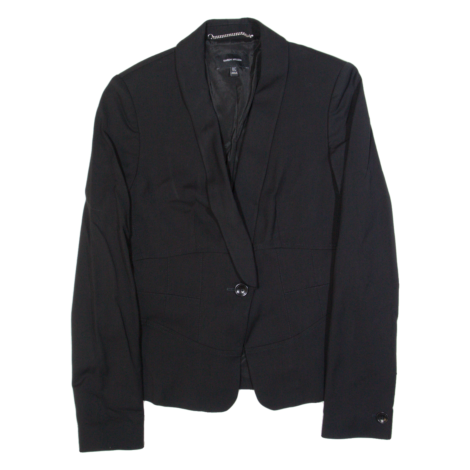 KAREN MILLEN Womens Blazer Jacket Black Wool UK 12 Refurbished - N/A refurbished available on Cerqular