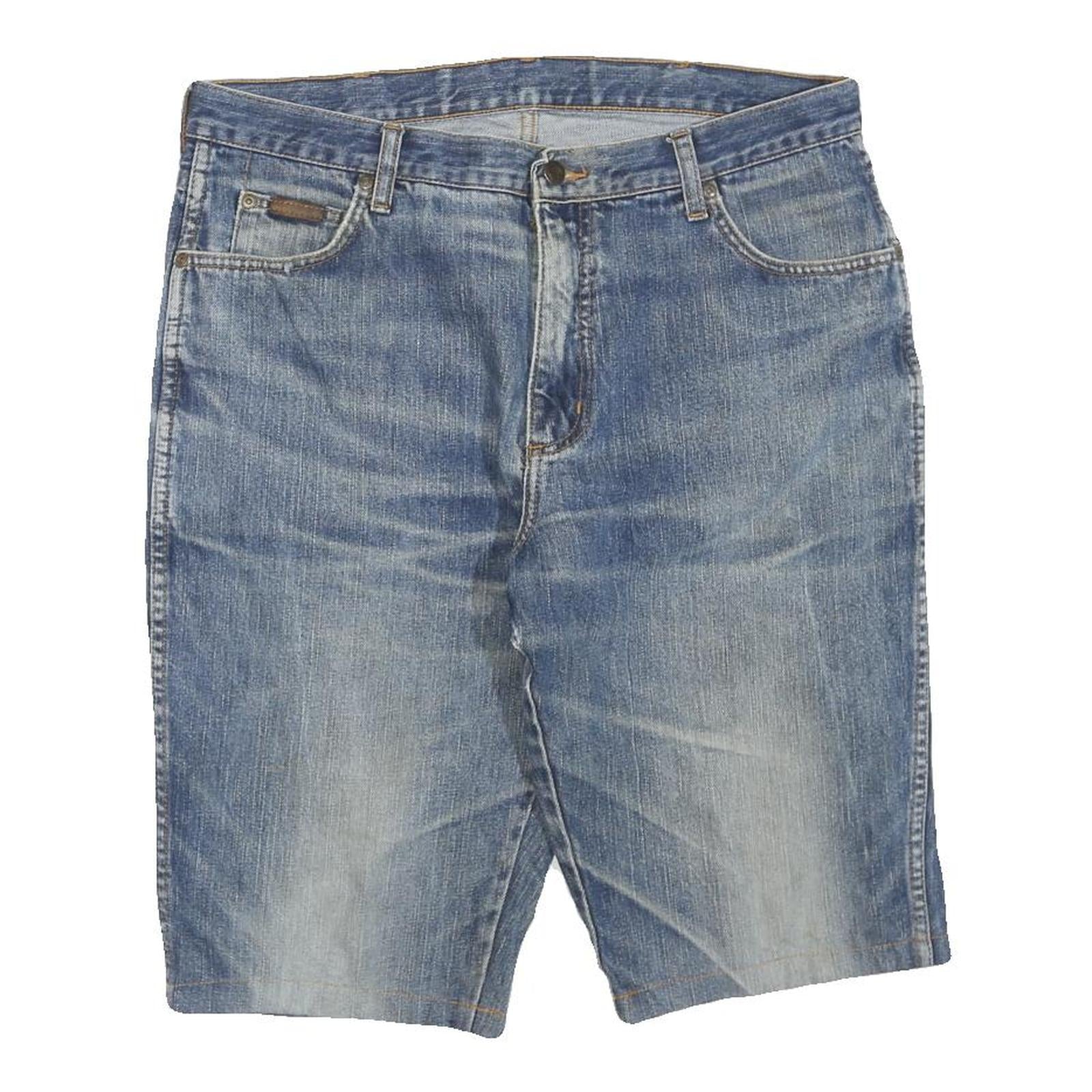WRANGLER Womens Denim Blue Classic Shorts L W36 Cotton Blend Casual Refurbished - N/A refurbished available on Cerqular