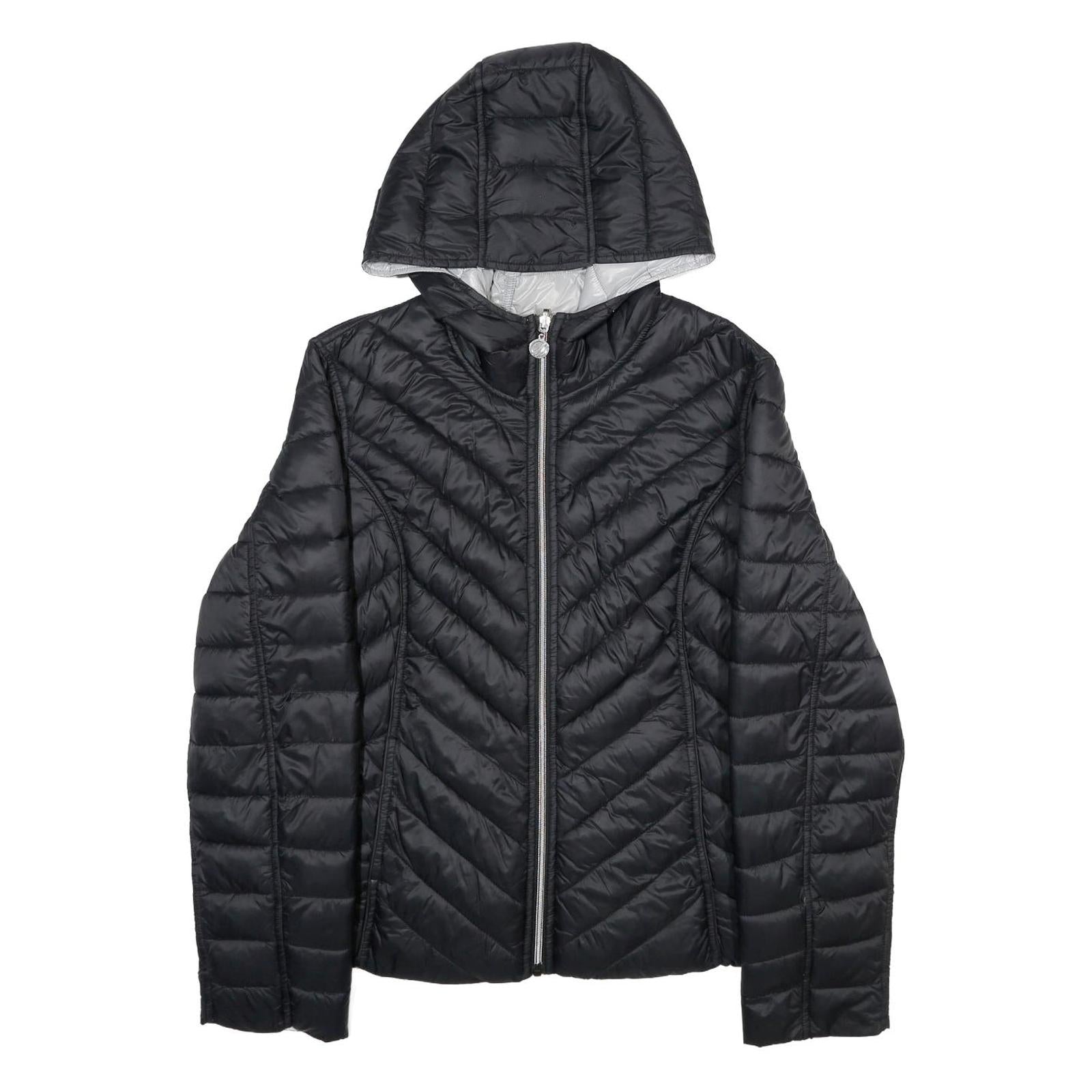 NAUTICA Womens Black & Grey Reversible Quilted Jacket XL Nylon Zip Hooded Refurbished - N/A refurbished available on Cerqular