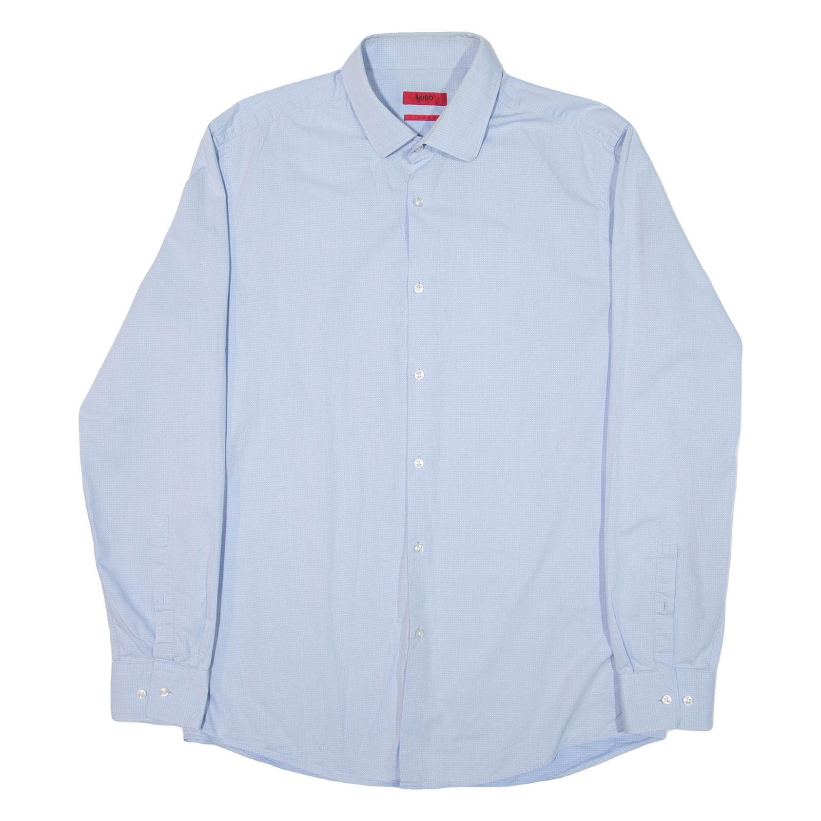 HUGO BOSS Slim Fit Mens Plain Shirt Blue Long Sleeve L Refurbished - N/A refurbished available on Cerqular
