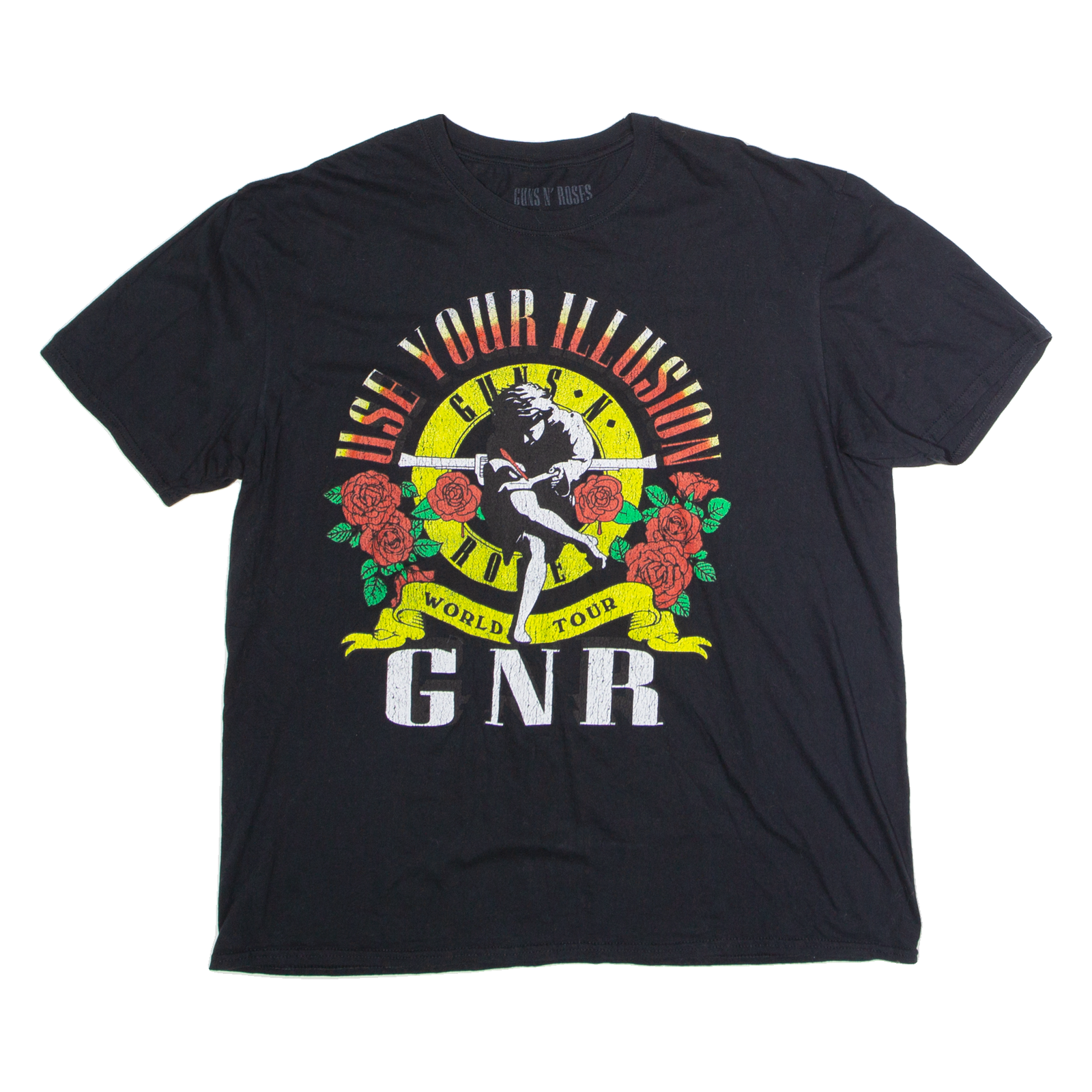 GUNS N ROSES Use Your Illusion Mens Band T-Shirt Black Crew Neck XL Refurbished - N/A refurbished available on Cerqular