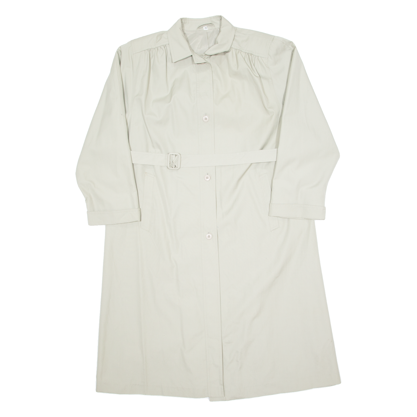 Belted Womens Trench Coat Cream 90s L Refurbished - N/A refurbished available on Cerqular