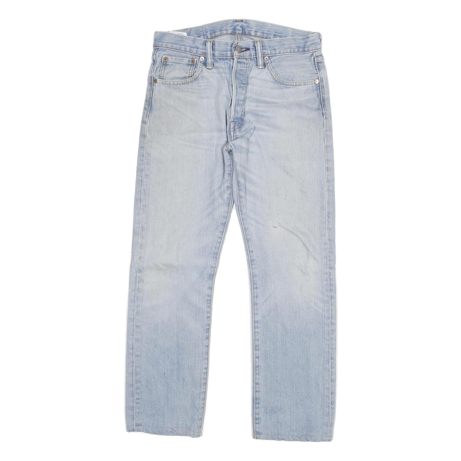 LEVI'S 501 Mens Jeans Blue Regular Straight Denim Light W29 L25 Classic Button Refurbished - N/A refurbished available on Cerqular