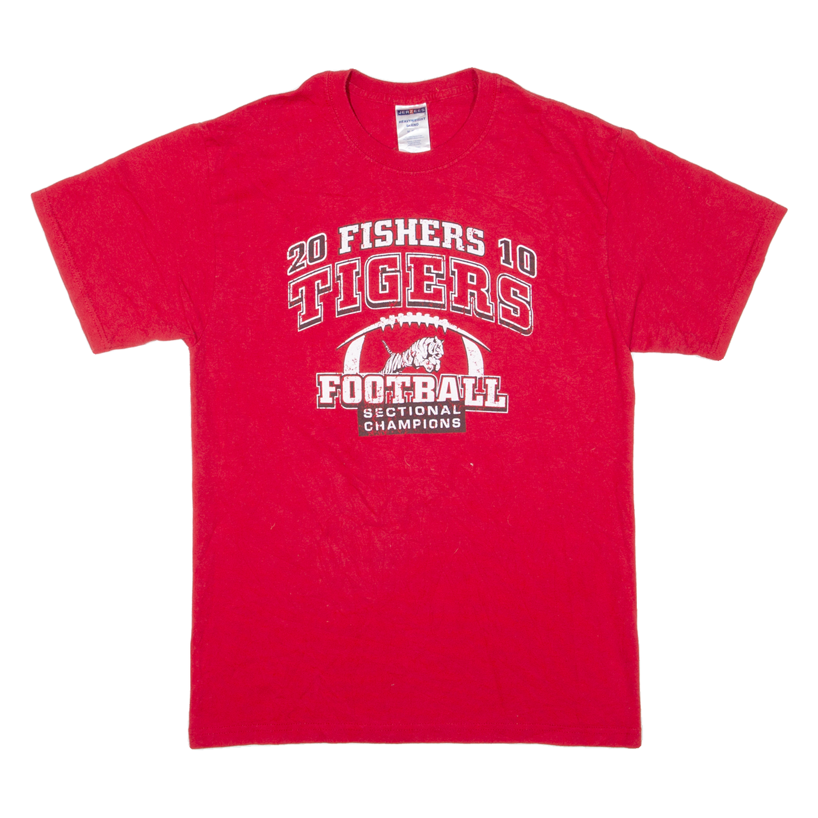 JERZEES 20 Fishers 10 Tigers Mens T-Shirt Red USA M Refurbished - N/A refurbished available on Cerqular