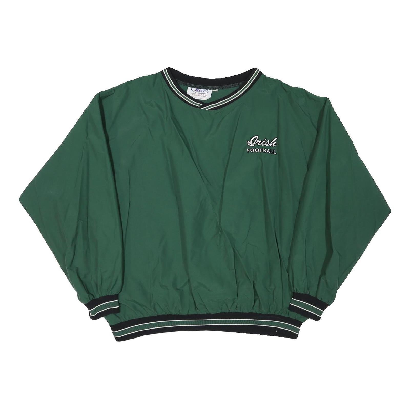 NEFF Mens Green Irish Football Crew Neck 2XL Sweatshirt Retro Sports Pullover Refurbished - N/A refurbished available on Cerqular