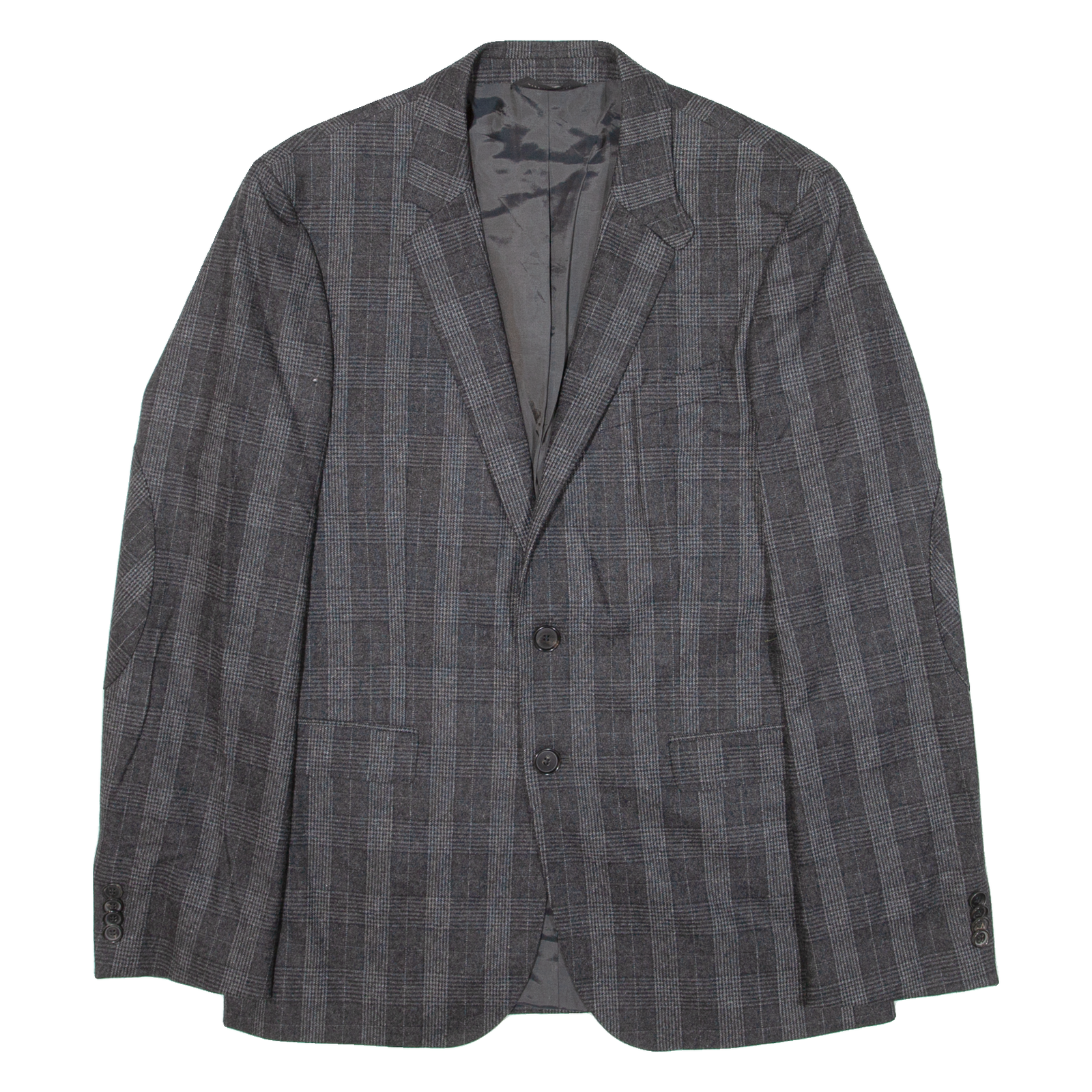 HUGO BOSS Mens Blazer Jacket Grey Knit Wool Check M Refurbished - N/A refurbished available on Cerqular