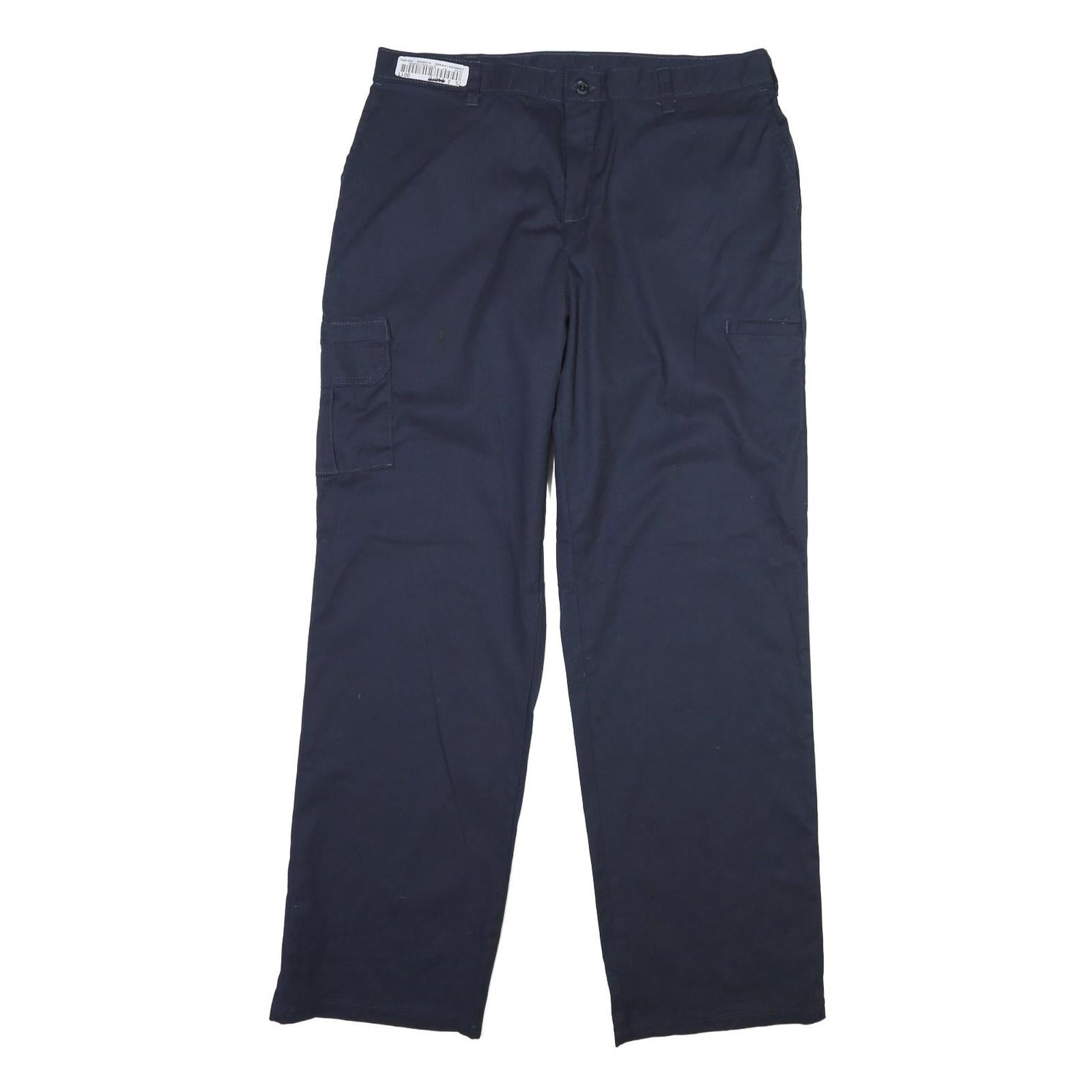 DICKIES Mens Cotton Navy Regular Straight Trousers W36 L32 Workwear Utility Refurbished - N/A refurbished available on Cerqular