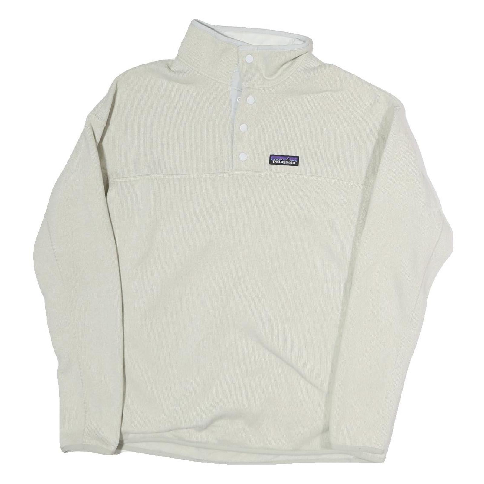 PATAGONIA Womens Cream Sweatshirt Pullover L Button Neck Outdoor Casual Refurbished - N/A refurbished available on Cerqular