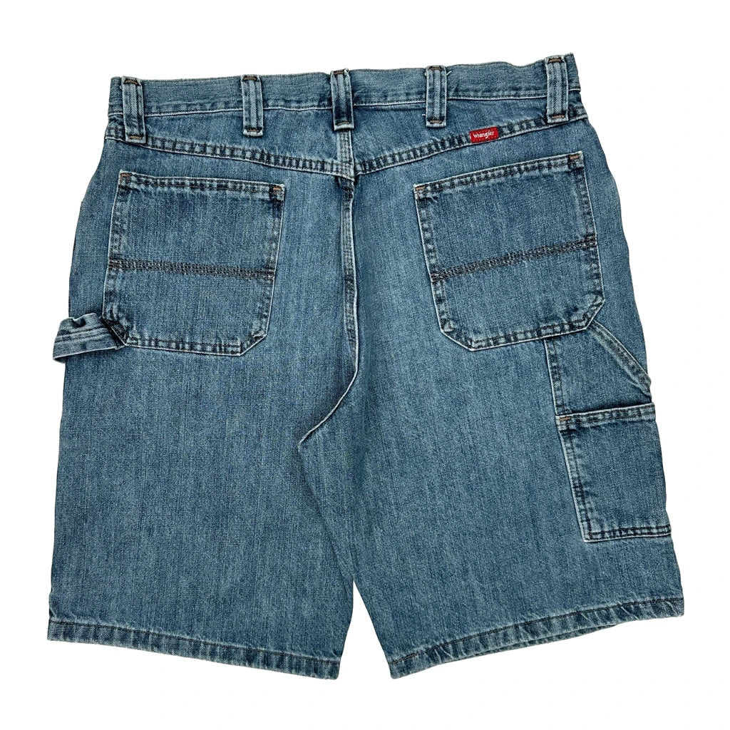 Wrangler Carpenter Shorts - 36W 10L Blue Cotton Refurbished - Thrifted (note: this is a term often used to describe second- refurbished available on Cerqular