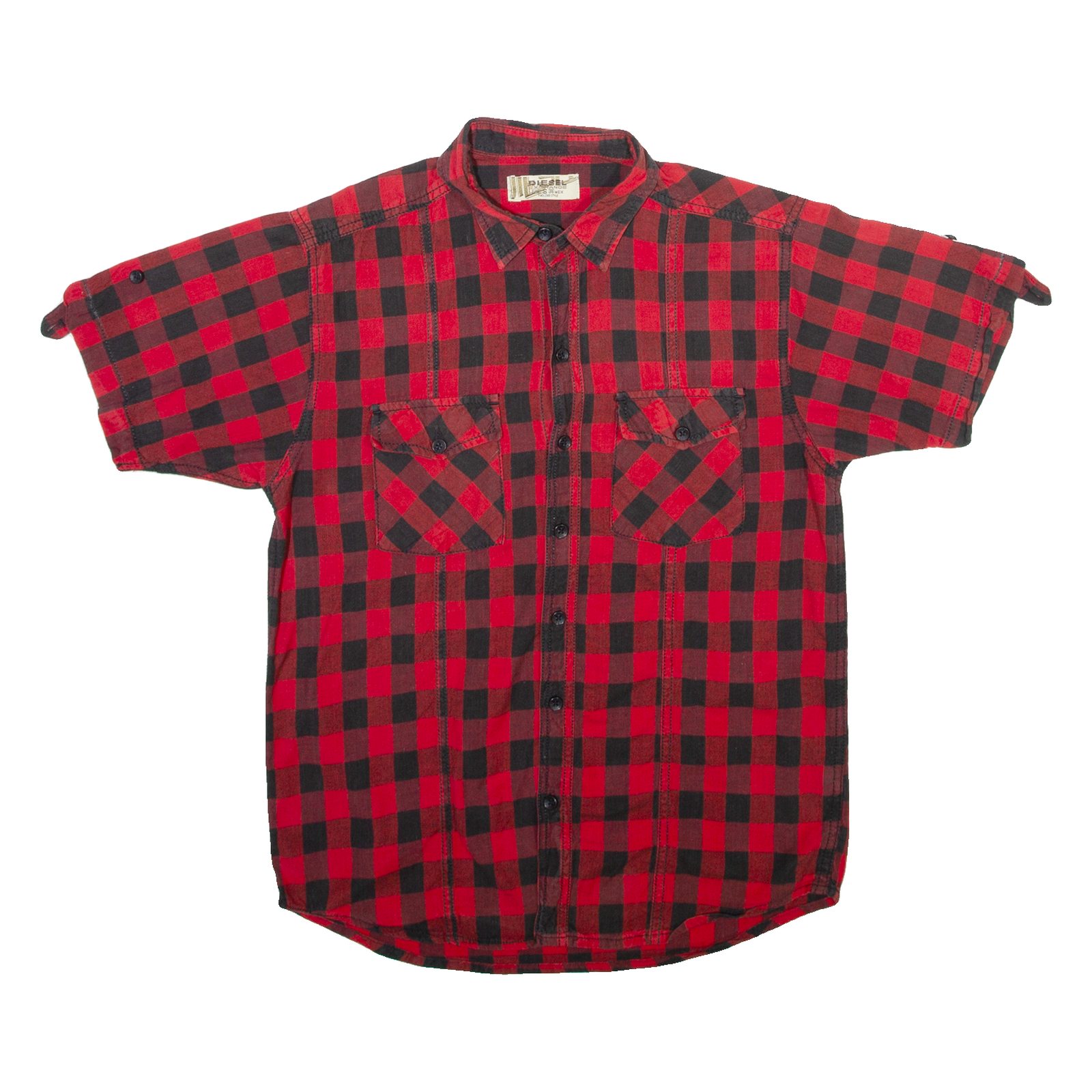 DIESEL Mens Shirt Red Check S Refurbished - N/A refurbished available on Cerqular