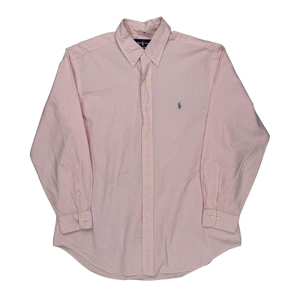 Buy Ralph Lauren Checked Shirt - Large Pink Cotton Refurbished - $38.85 Ralph Lauren Checked Shirt - Large Pink Cotton Refurbished - Thrifted (note: this is a term often used to describe second- refurbished available on Cerqular