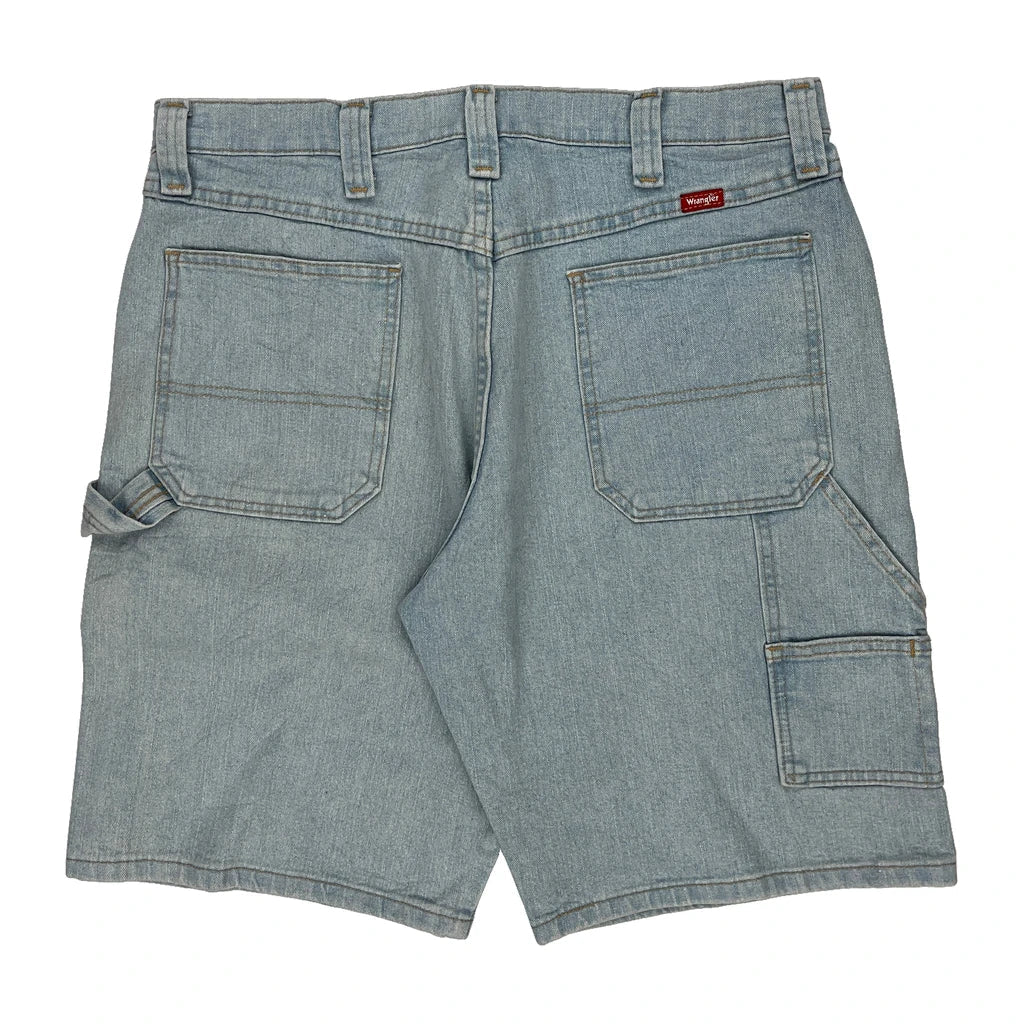 Wrangler Cargo Denim Shorts - 34W 10L Light Wash Cotton Refurbished - Thrifted (note: this is a term often used to describe second- refurbished available on Cerqular