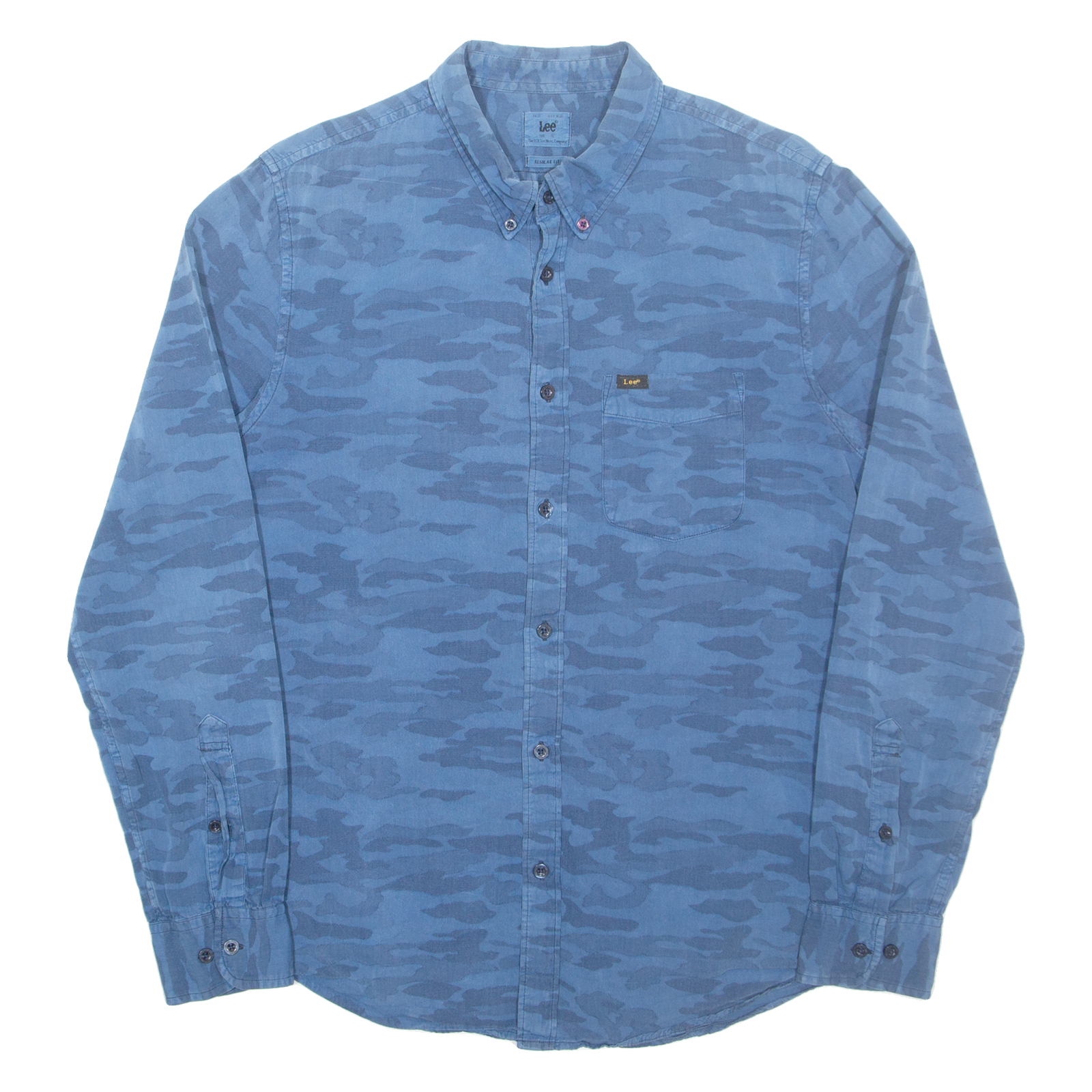 LEE Mens Shirt Blue Camouflage Long Sleeve S Refurbished - N/A refurbished available on Cerqular