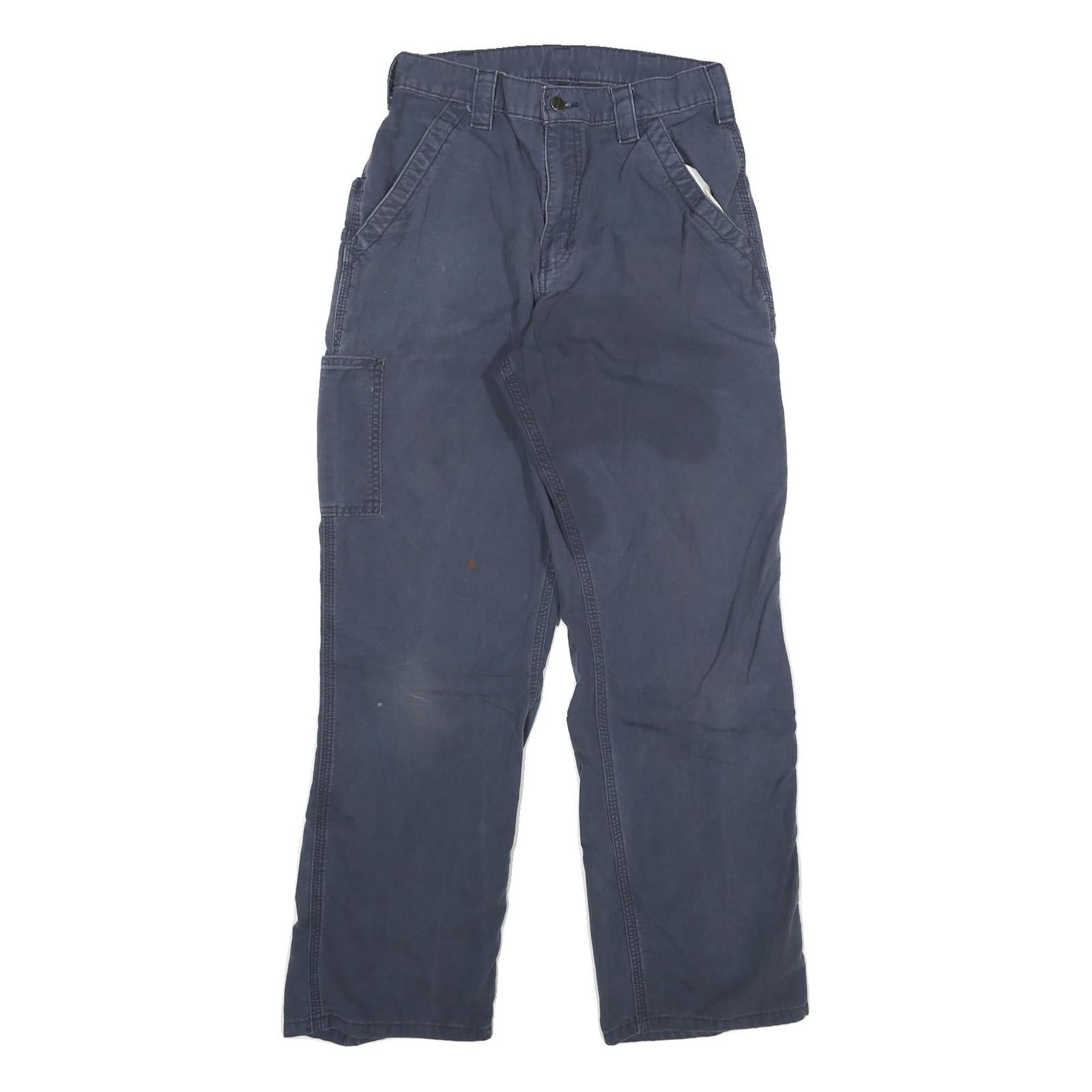 CARHARTT Mens Blue Relaxed Straight Trousers W28 L30 Workwear Zip Closure Refurbished - N/A refurbished available on Cerqular