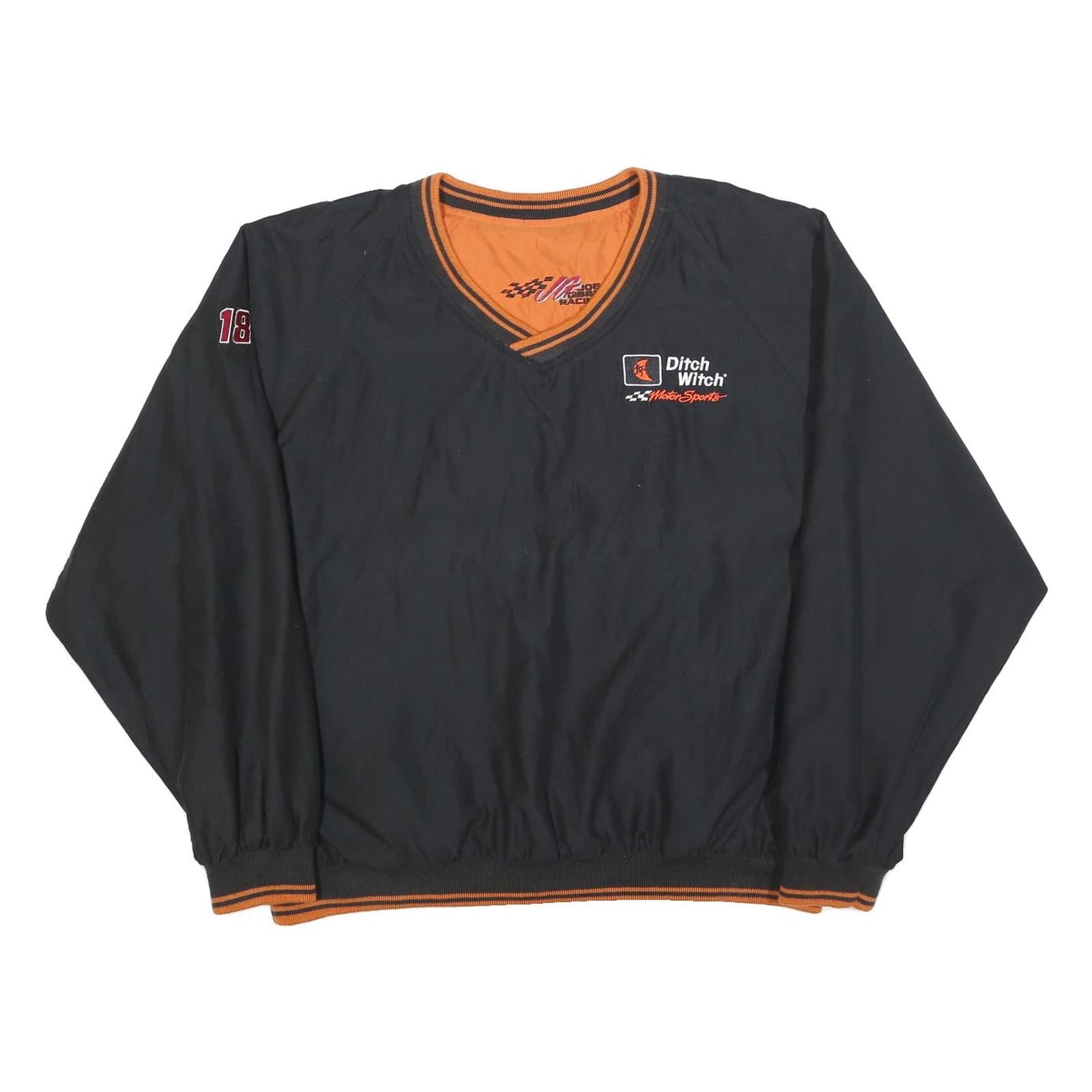 JOE GIBBS RACING Mens Black Orange Racing Jacket XL Polyester Blend Plain Refurbished - N/A refurbished available on Cerqular