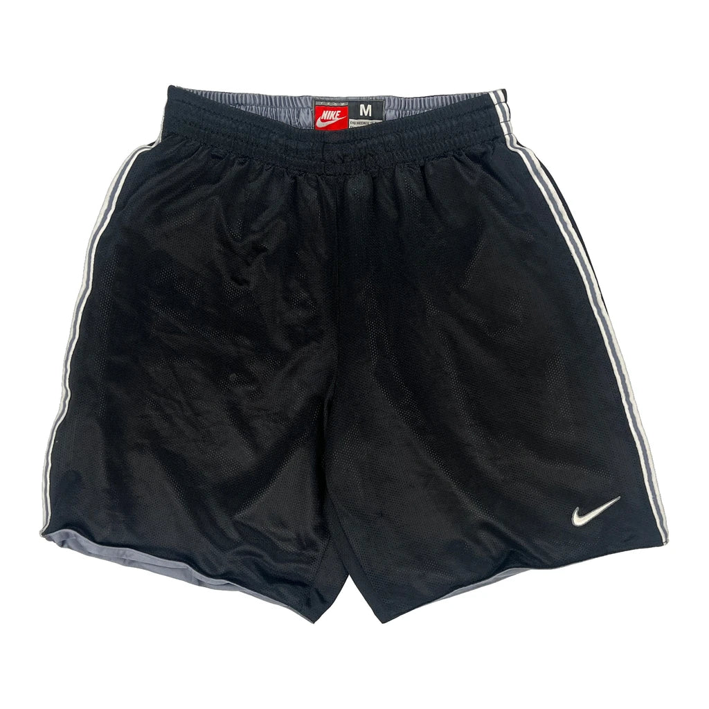 Team Sports Nike Sport Shorts - Medium Black Polyester Refurbished - Thrifted (note: this is a term often used to describe second- refurbished available on Cerqular