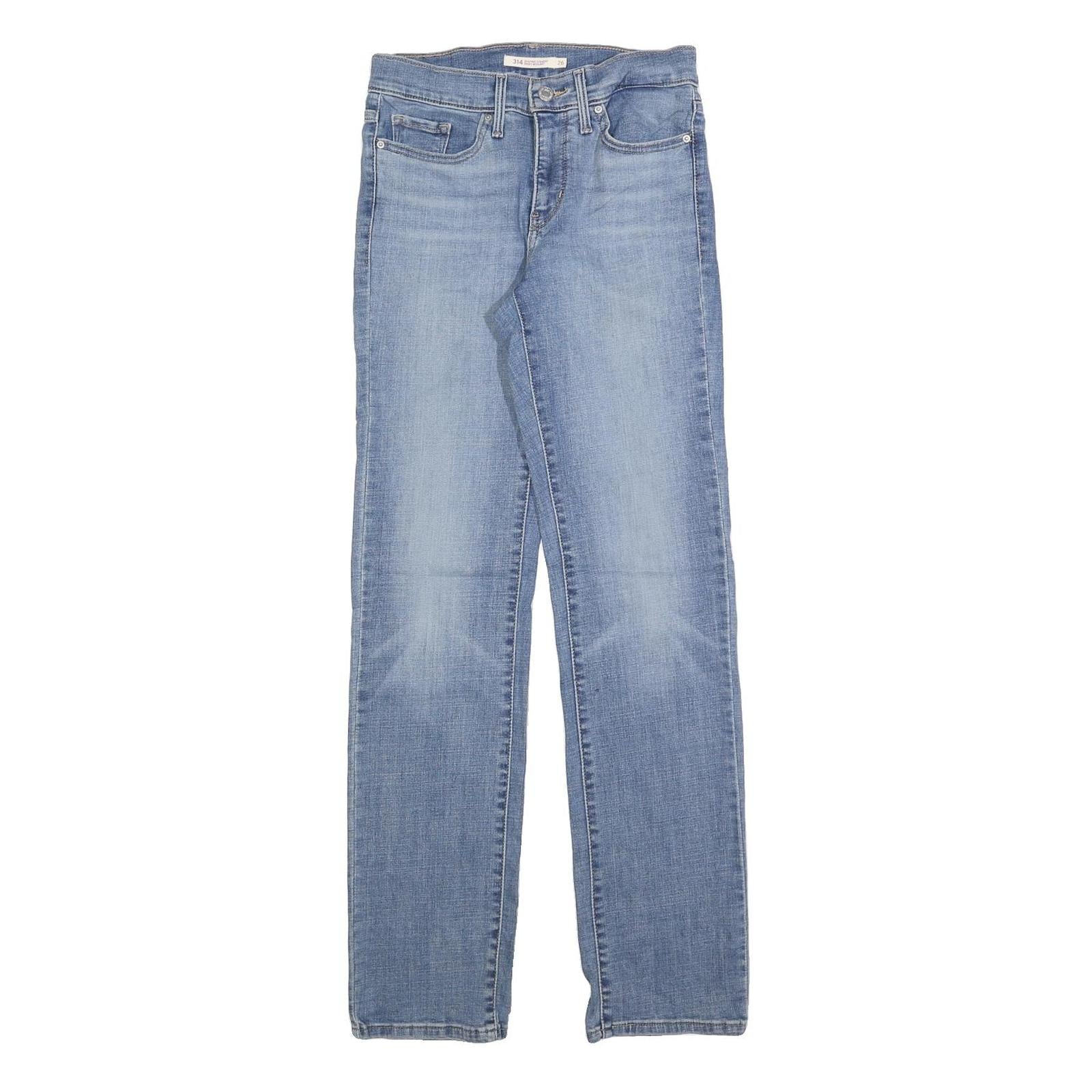 LEVI'S 314 Womens Jeans Blue Regular Straight Denim Light W26 L32 Classic Fit Refurbished - N/A refurbished available on Cerqular