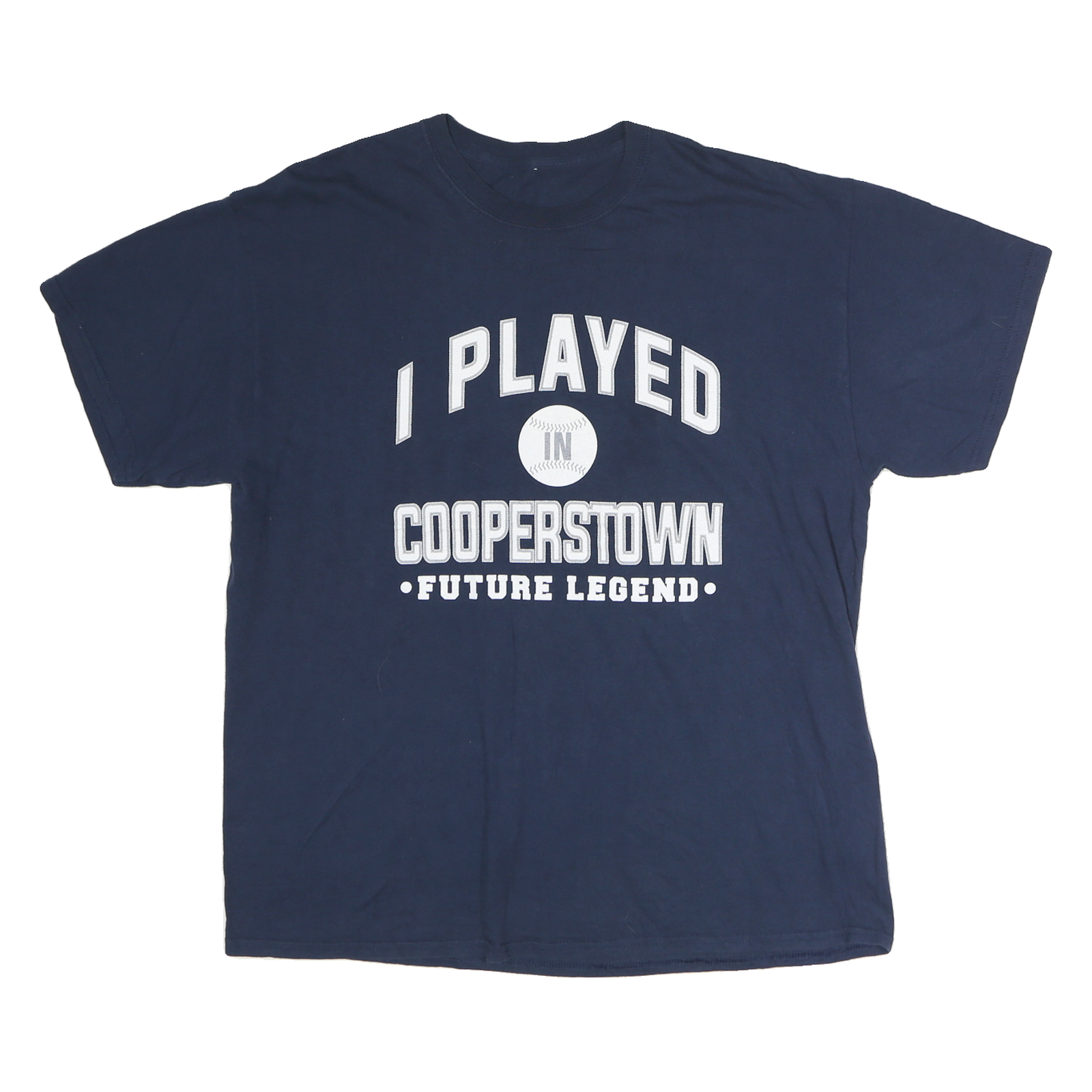 Mens Navy Blue Cotton Graphic T-Shirt L Short Sleeve Crew Neck Cooperstown Refurbished - N/A refurbished available on Cerqular