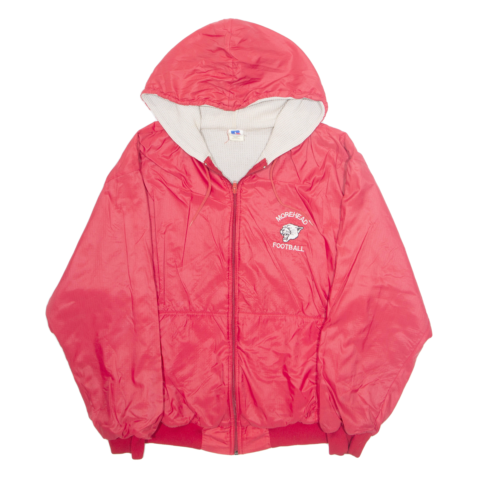 Buy RUSSELL ATHLETIC Morehead Football Mens Rain Jacket Red Nylon USA Hooded L Refurbished - $36.39 RUSSELL ATHLETIC Morehead Football Mens Rain Jacket Red Nylon USA Hooded L Refurbished - N/A refurbished available on Cerqular