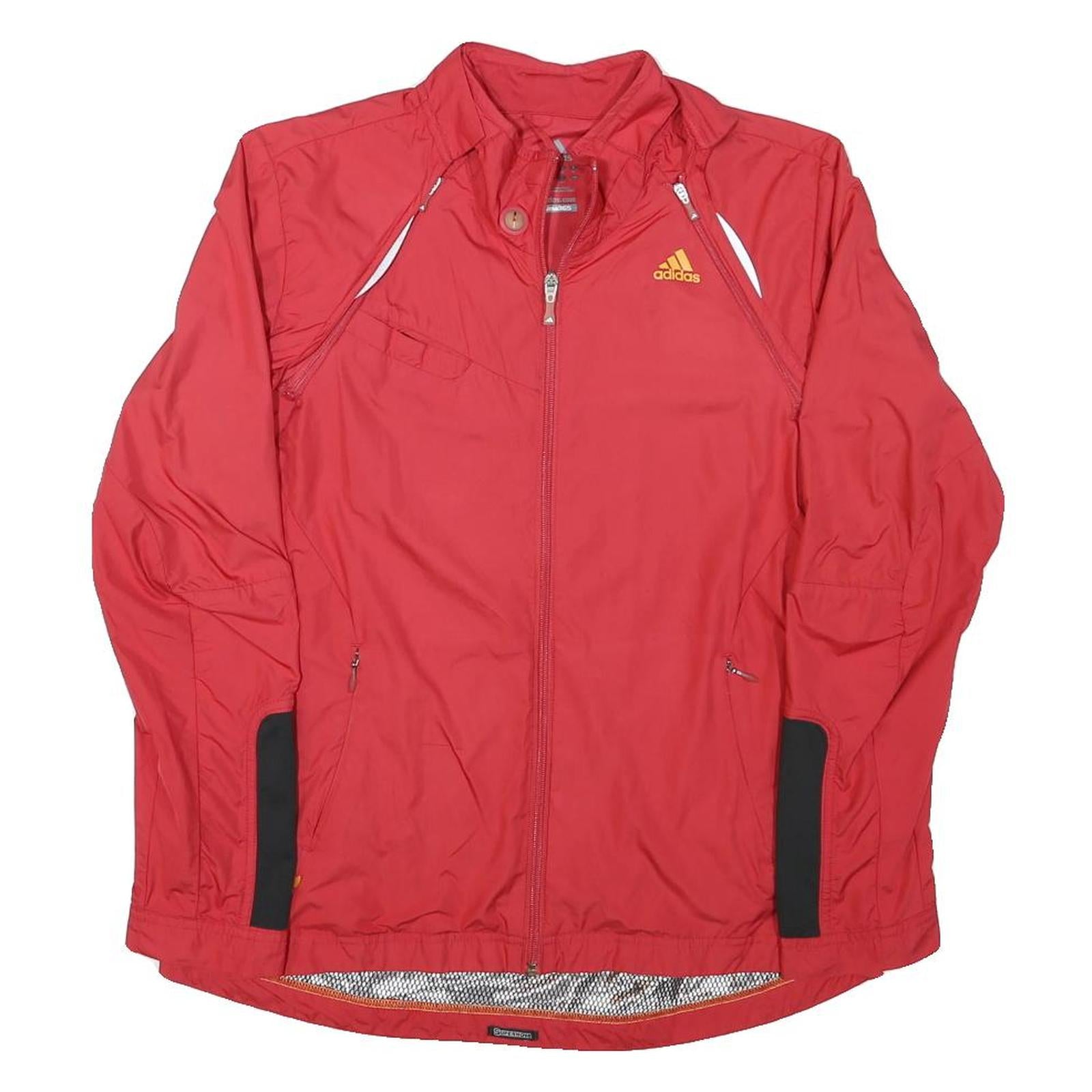 ADIDAS Womens Red Polyester Blend Jacket S Plain Zip Casual Lightweight Refurbished - N/A refurbished available on Cerqular