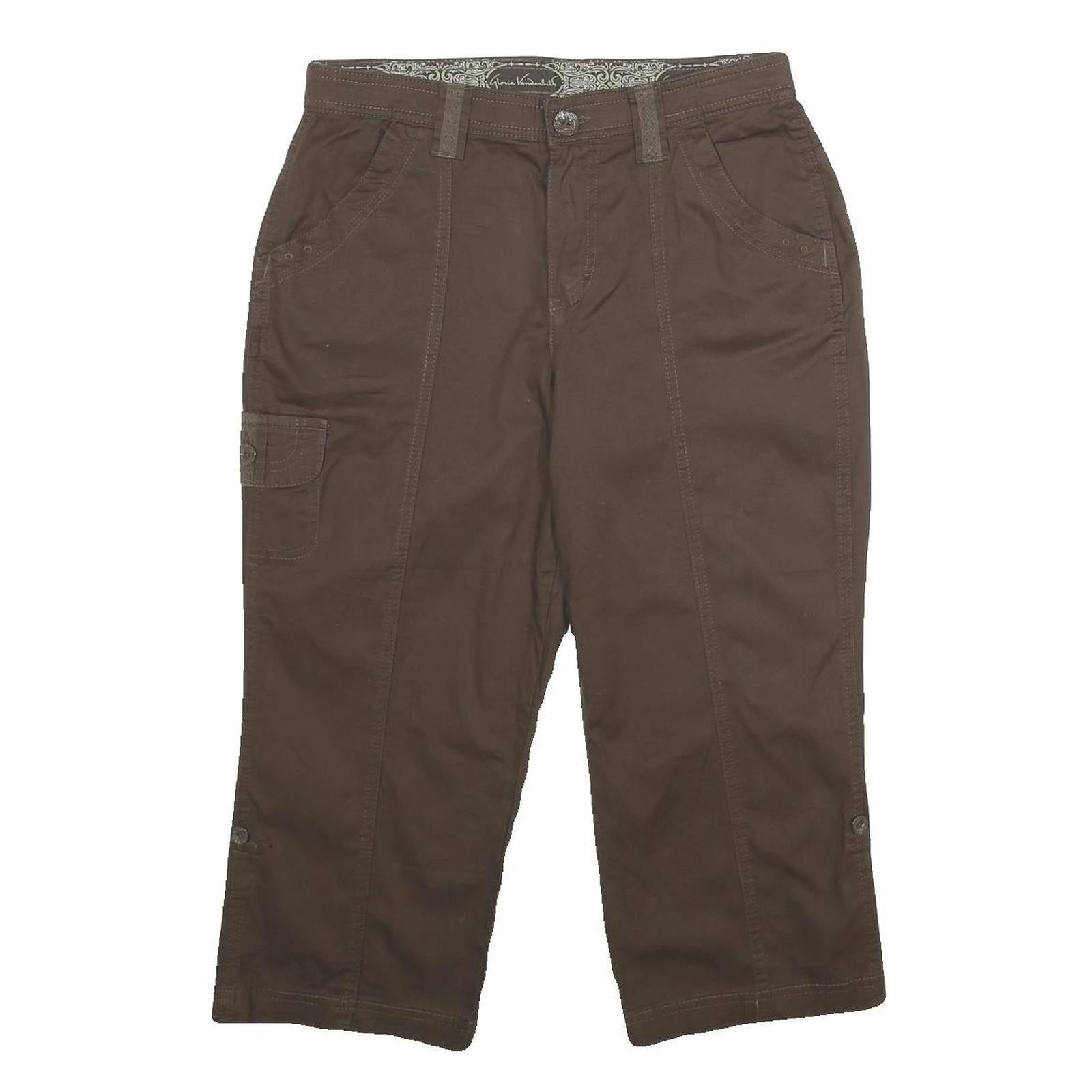 GLORIA VANDERBILT Womens Shorts Brown Cargo UK 10 W30 Cotton Blend Casual Refurbished - N/A refurbished available on Cerqular