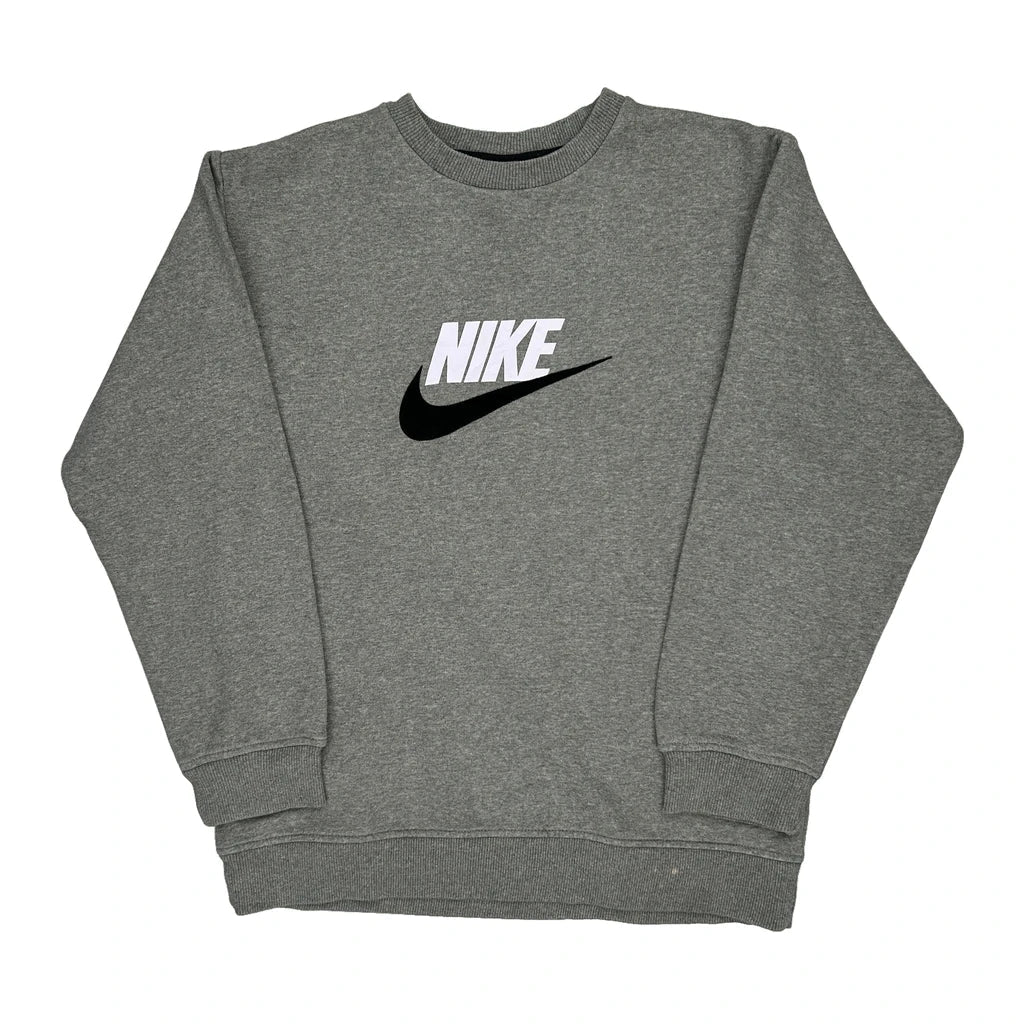 Nike Sweatshirt - XL Grey Cotton Blend Refurbished - Thrifted (note: this is a term often used to describe second- refurbished available on Cerqular