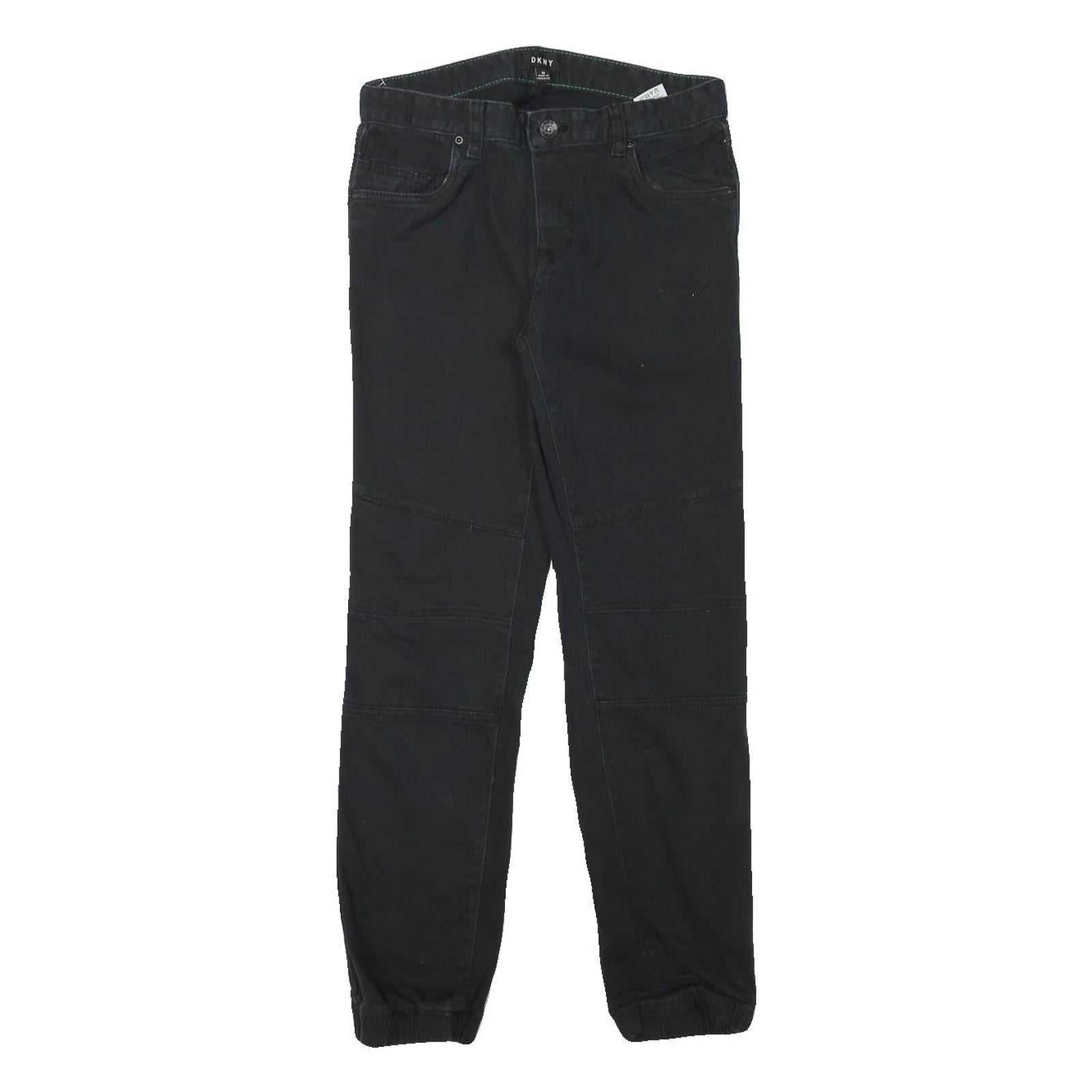 DKNY Womens Cotton Blend Black Slim Tapered Trousers W28 L27 Stylish Casual Zip Refurbished - N/A refurbished available on Cerqular