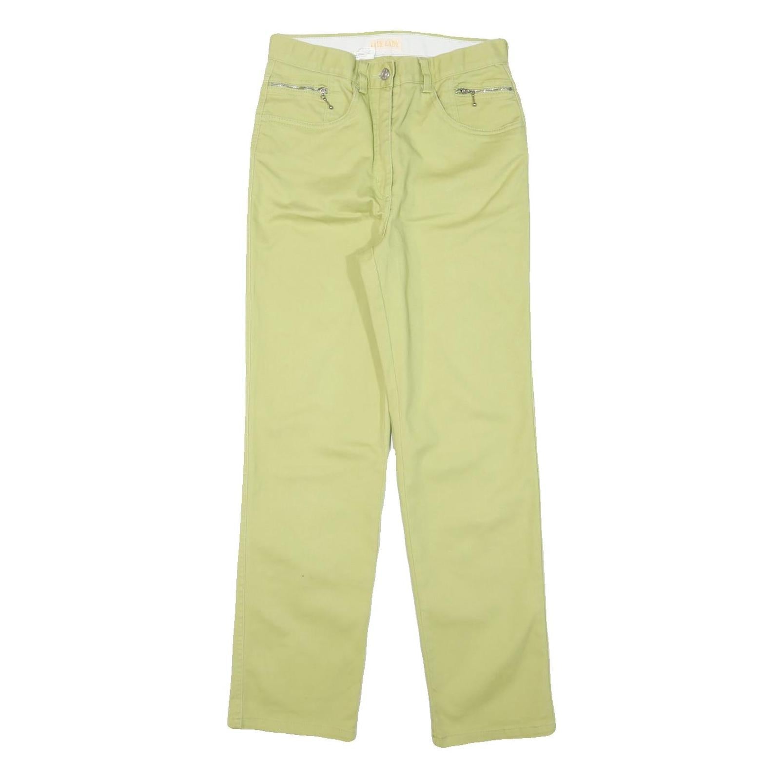 FAIR LADY Womens Jeans Yellow Cotton Blend Regular Straight Zip W27 L28 Stylish Refurbished - N/A refurbished available on Cerqular