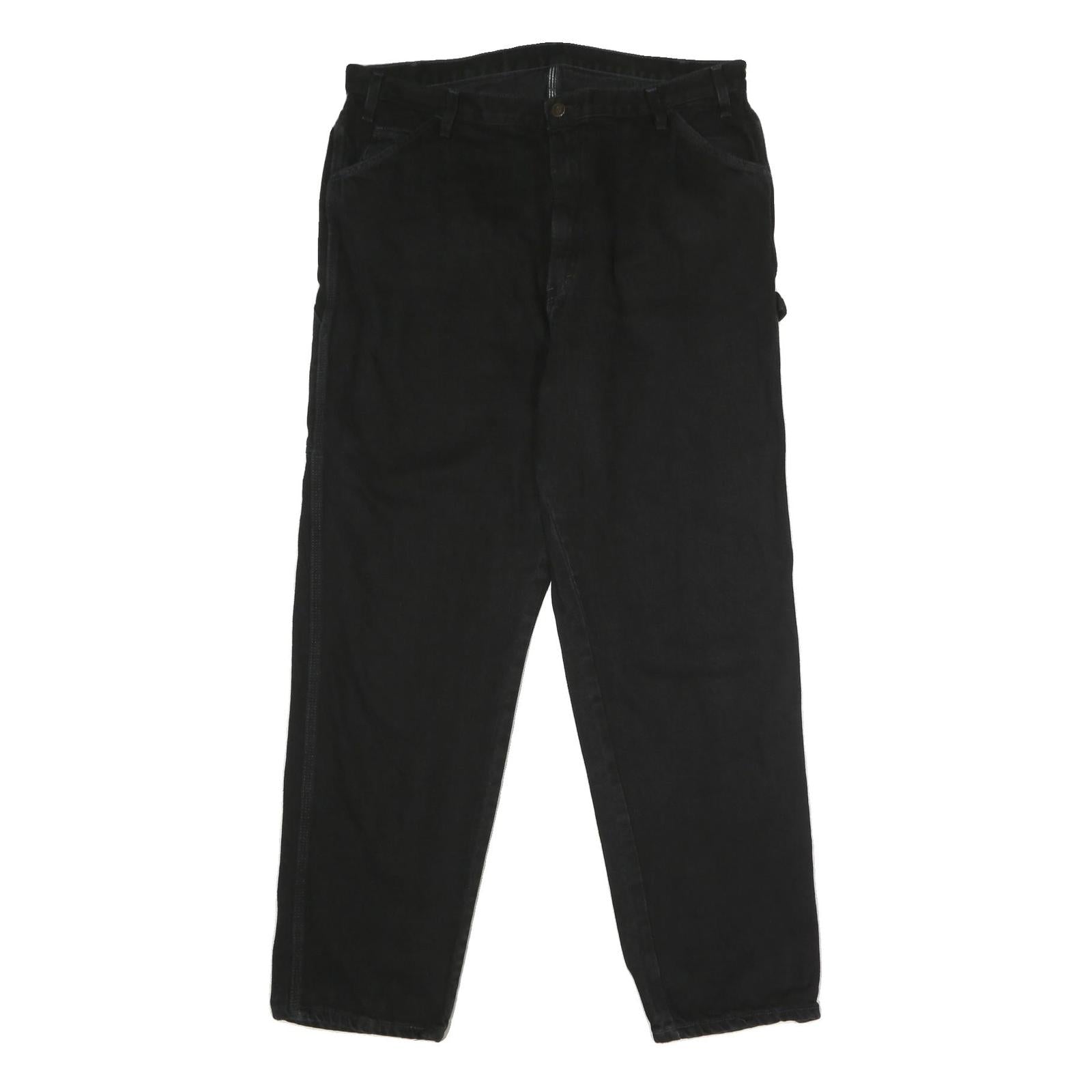 DICKIES Mens Relaxed Black Cotton Denim Jeans W40 L32 Workwear Casual Zip Refurbished - N/A refurbished available on Cerqular