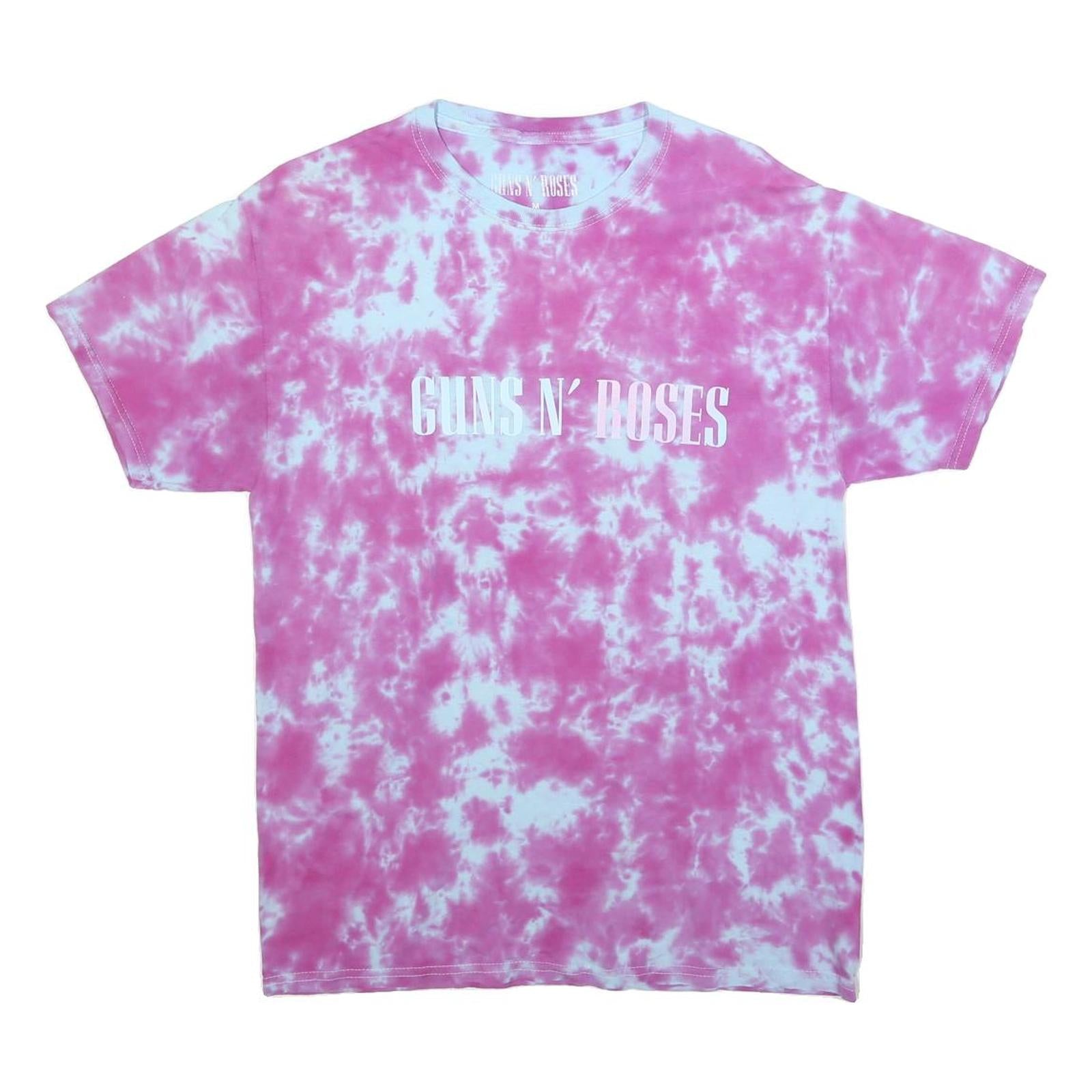 GUNS N ROSES Mens Pink & White Tie Dye T-Shirt M Short Sleeve Crew Neck Band Refurbished - N/A refurbished available on Cerqular