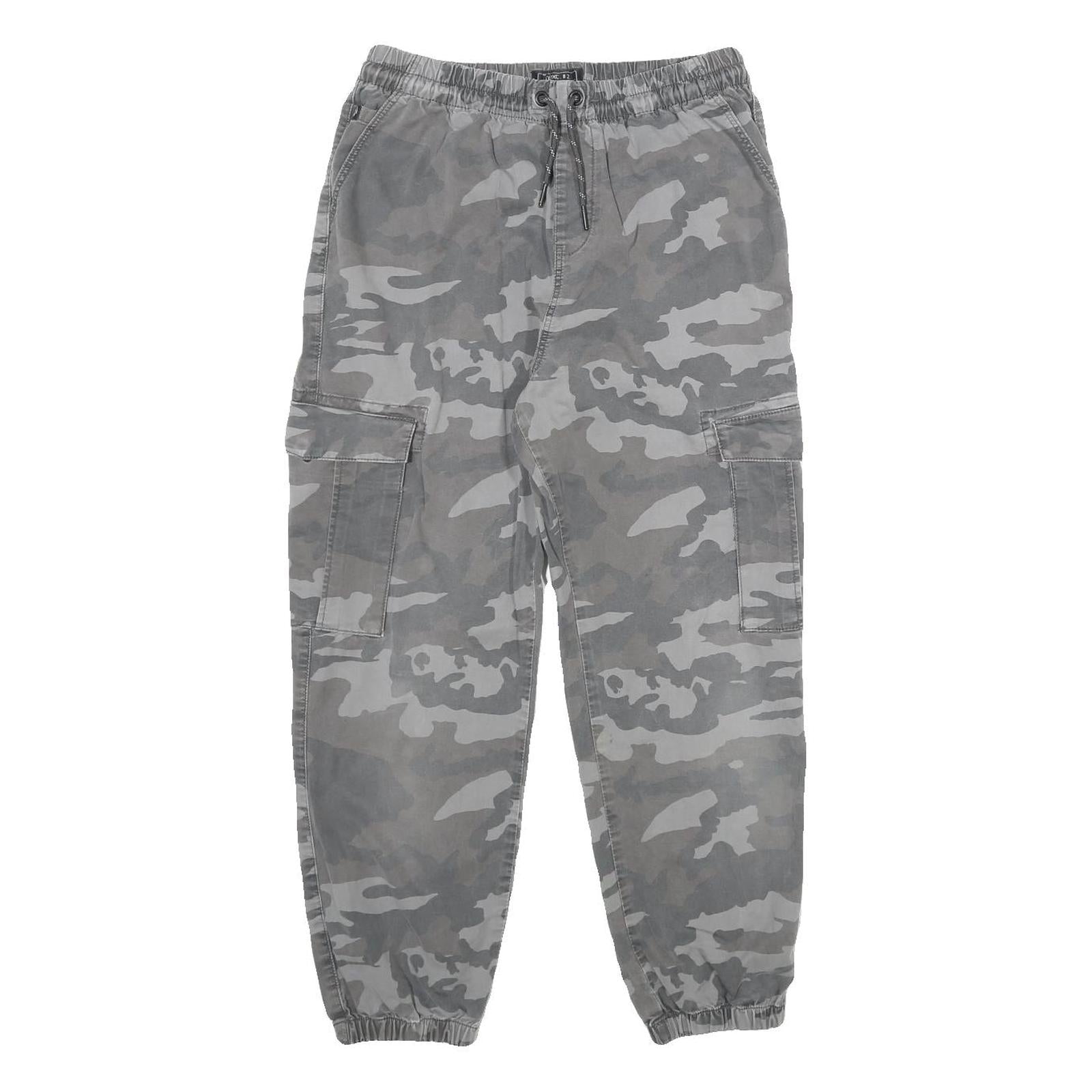 NEXT Womens Cotton Blend Grey Camouflage Regular Fit Cargo Trousers W26 L26 Refurbished - N/A refurbished available on Cerqular